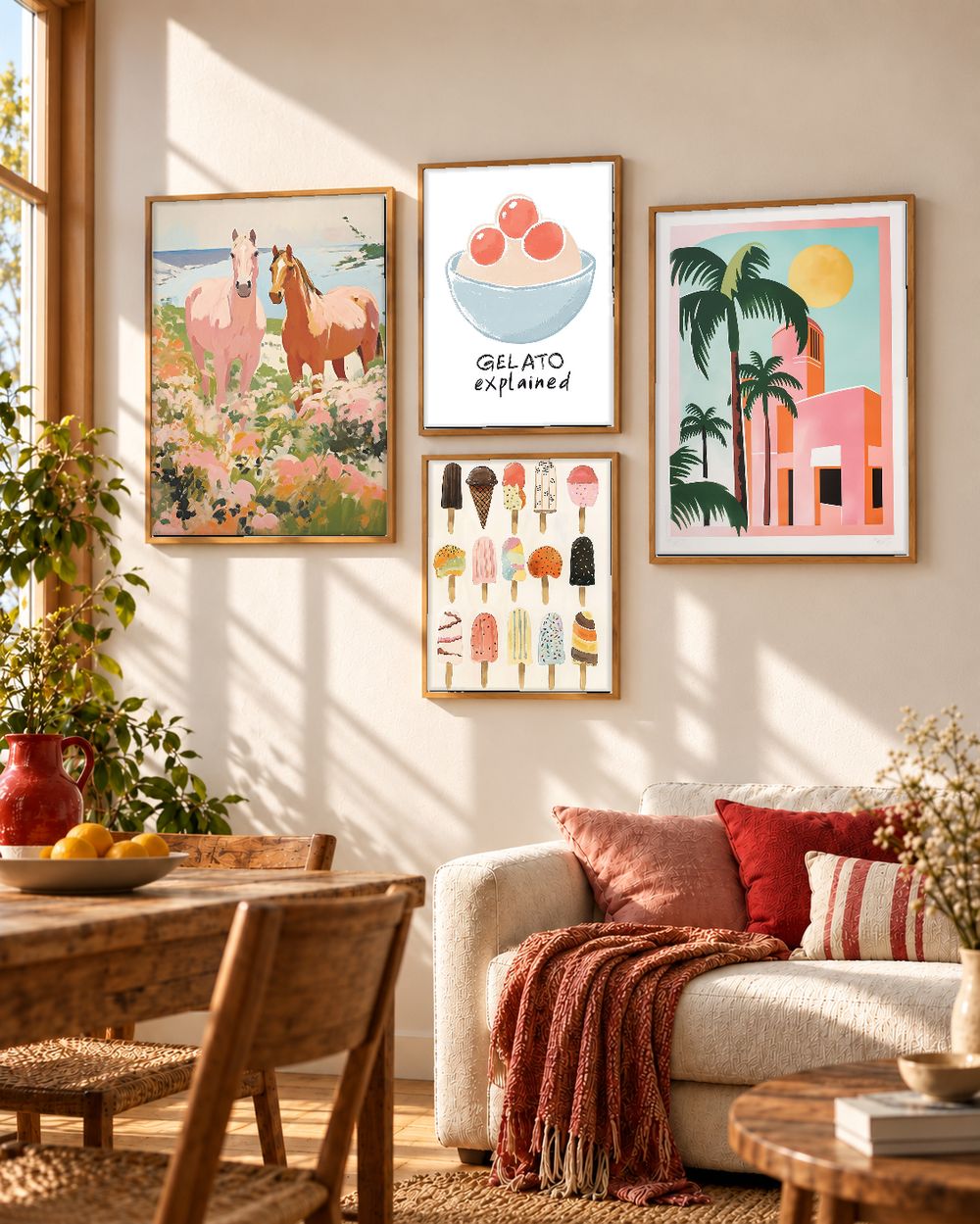 Set de 4 cuadros decorativos que combinan