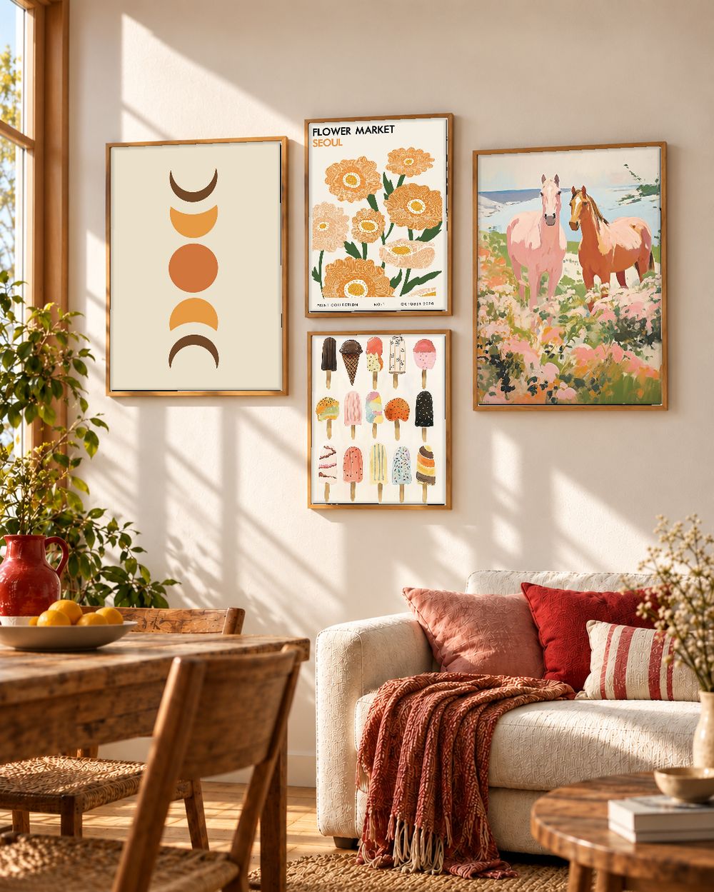 Set de 4 cuadros decorativos que combinan