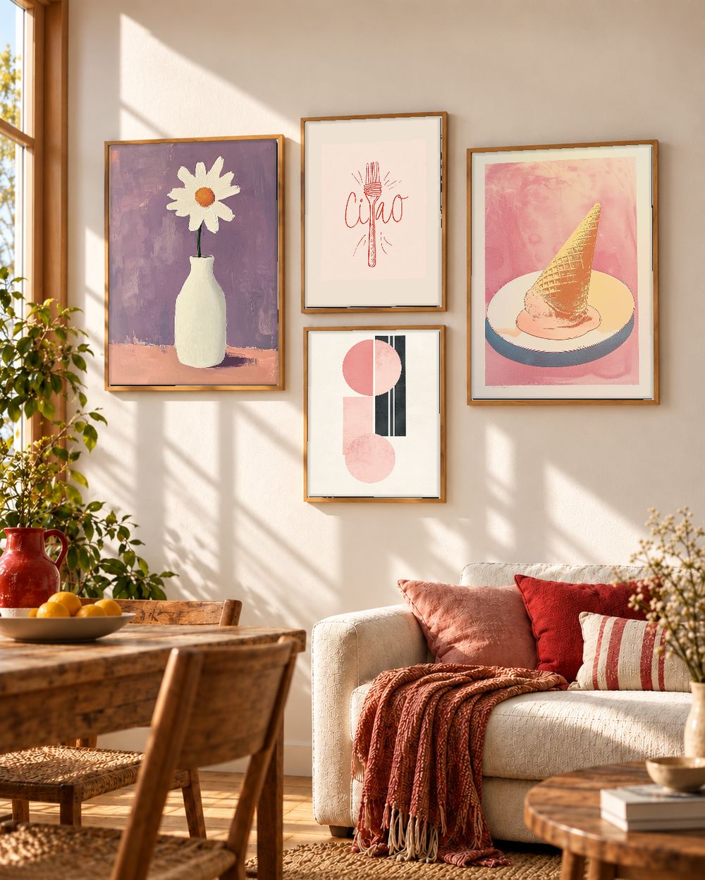 Set de 4 cuadros decorativos que combinan