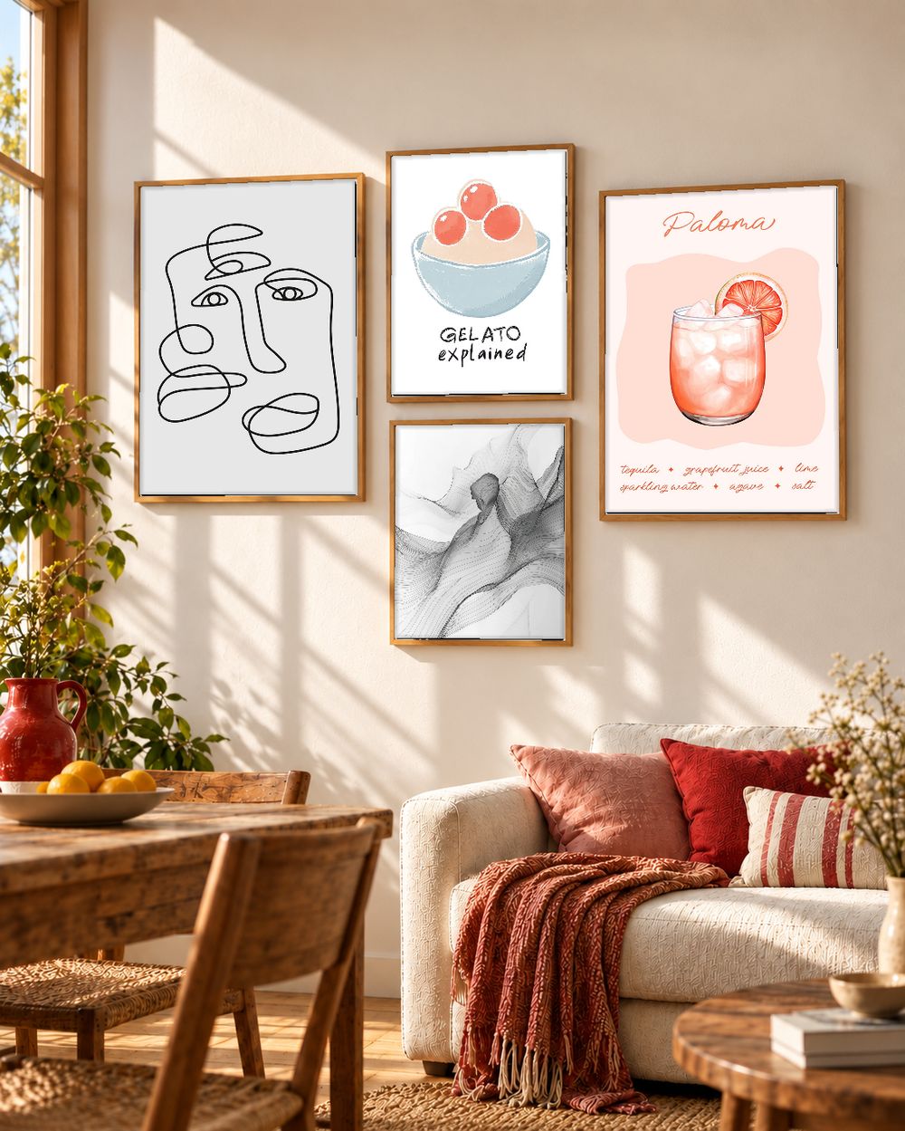 Set de 4 cuadros decorativos que combinan
