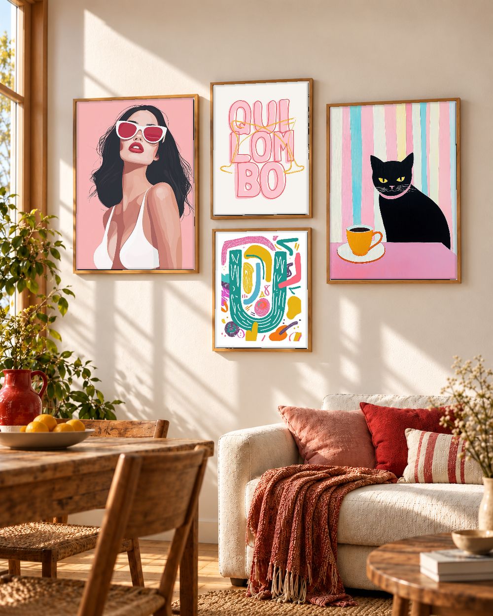 Set de 4 cuadros decorativos que combinan