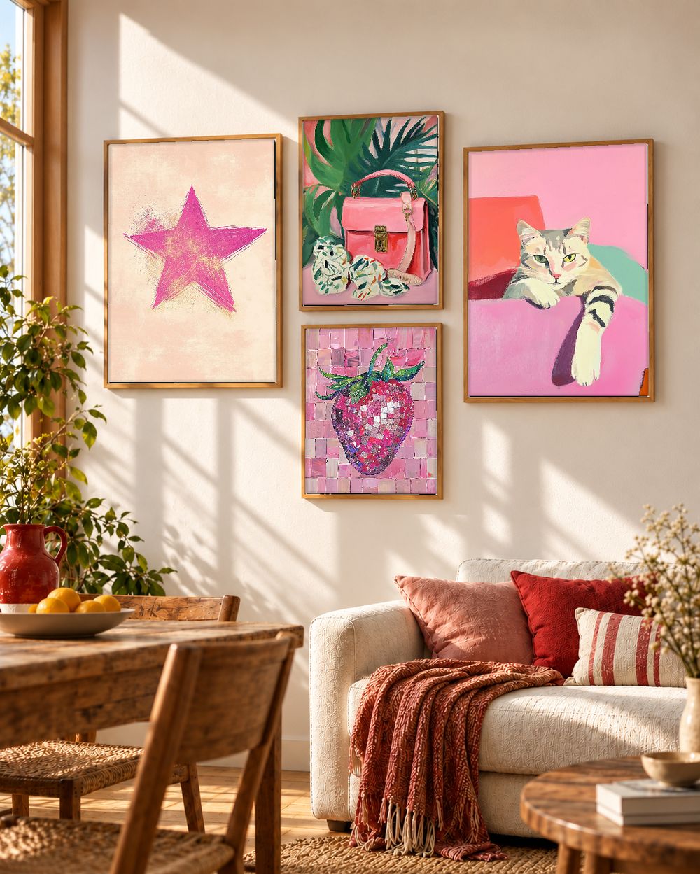 Set de 4 cuadros decorativos que combinan