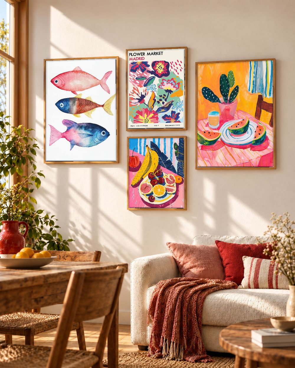 Set de 4 cuadros decorativos que combinan