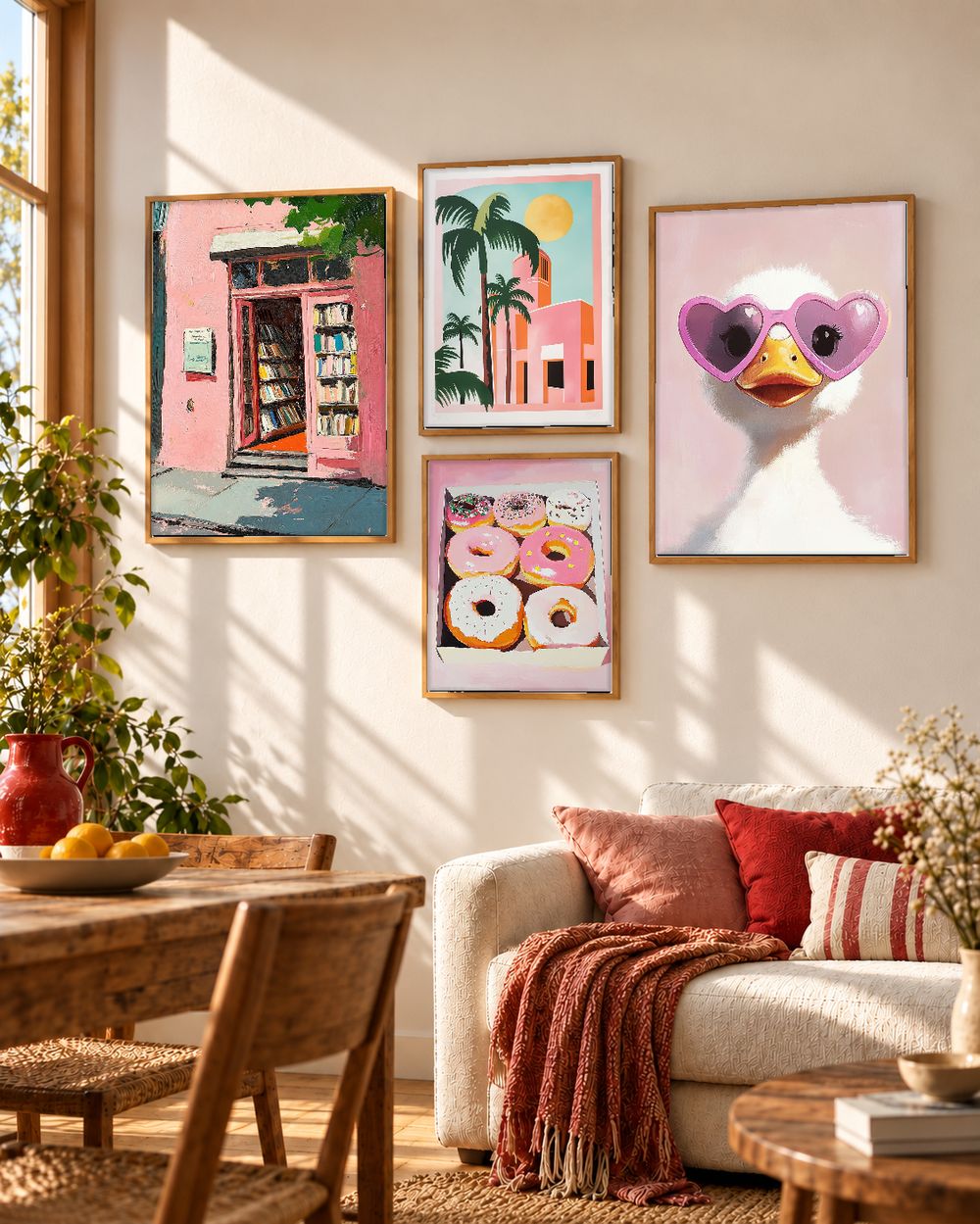Set de 4 cuadros decorativos que combinan