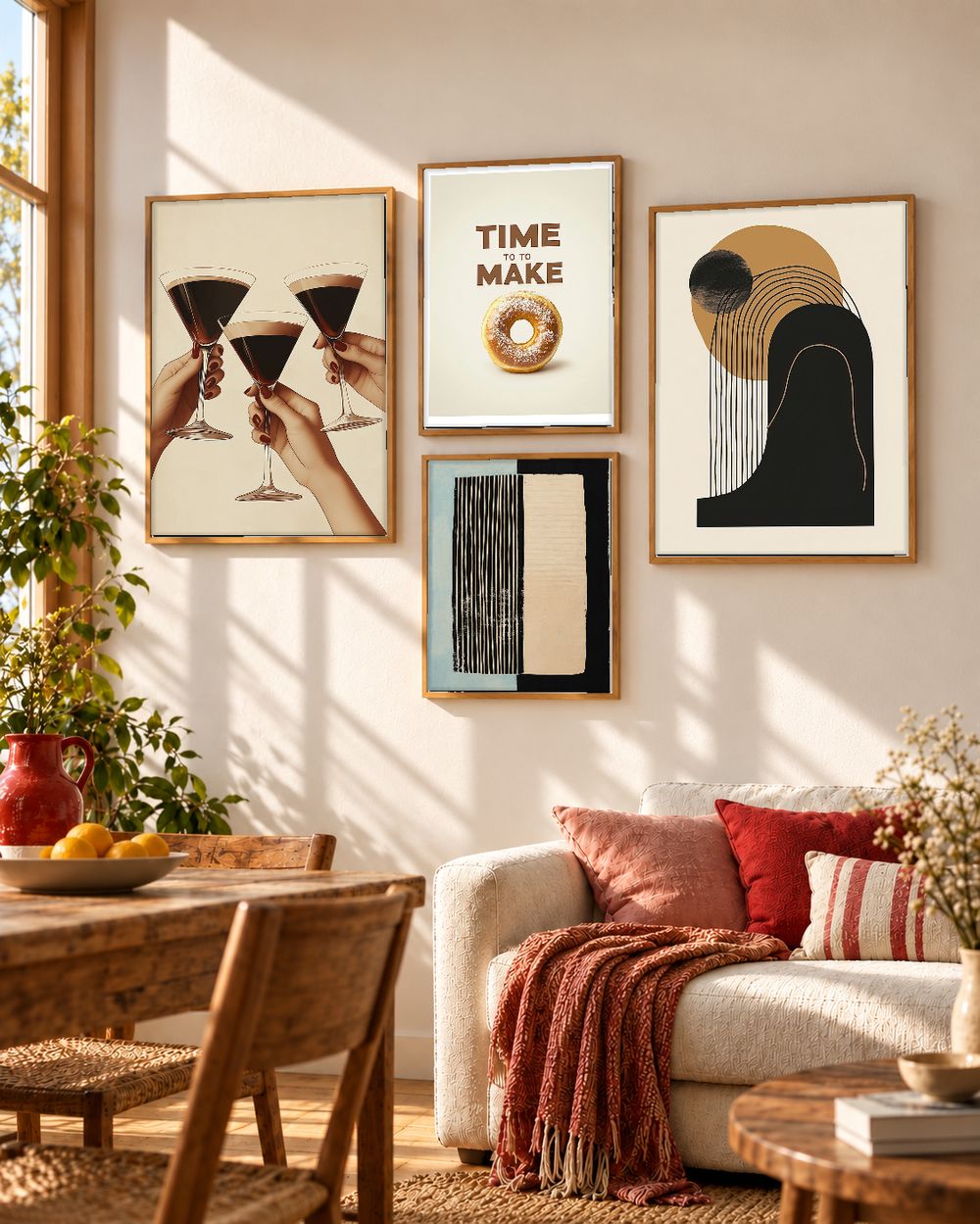 Set de 4 cuadros decorativos que combinan