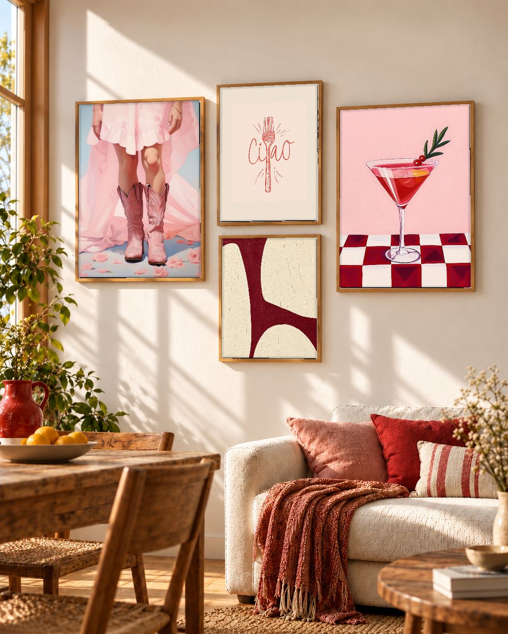 Set de 4 cuadros decorativos que combinan