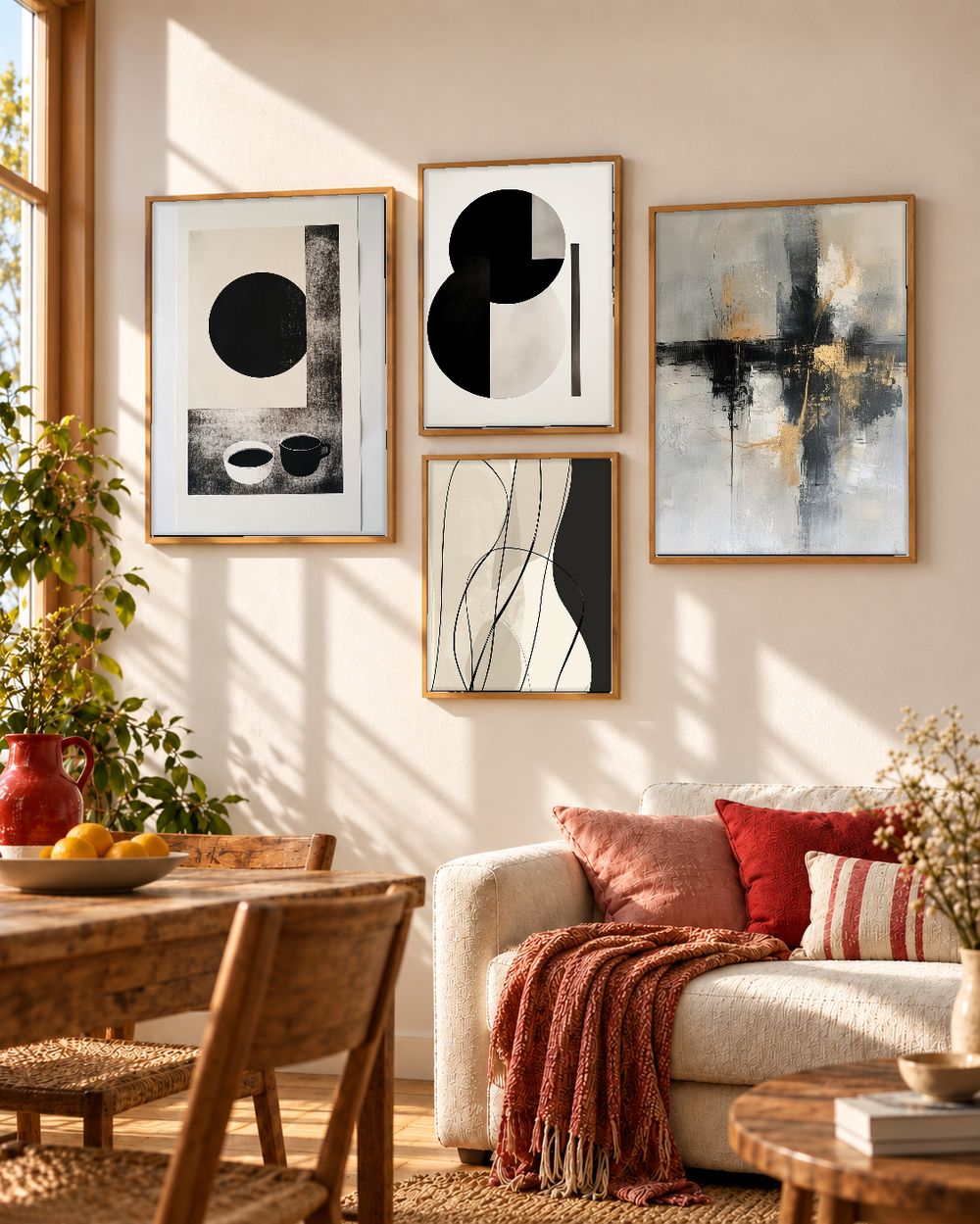 Set de 4 cuadros decorativos que combinan