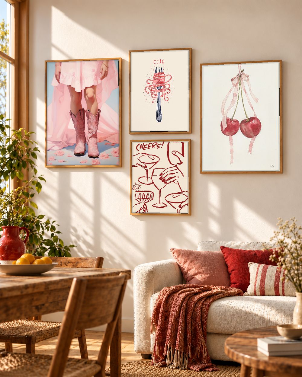 Set de 4 cuadros decorativos que combinan
