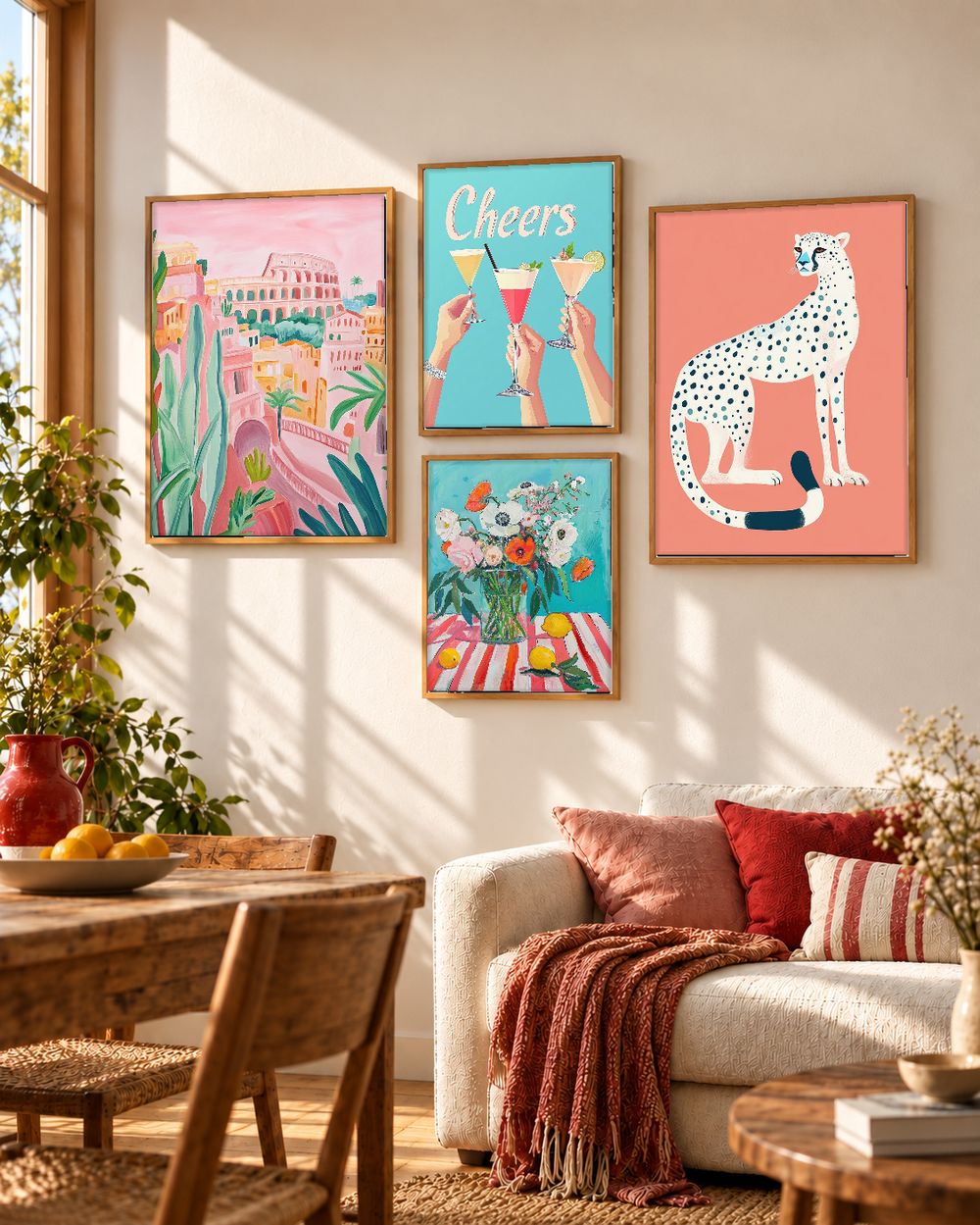 Set de 4 cuadros decorativos que combinan