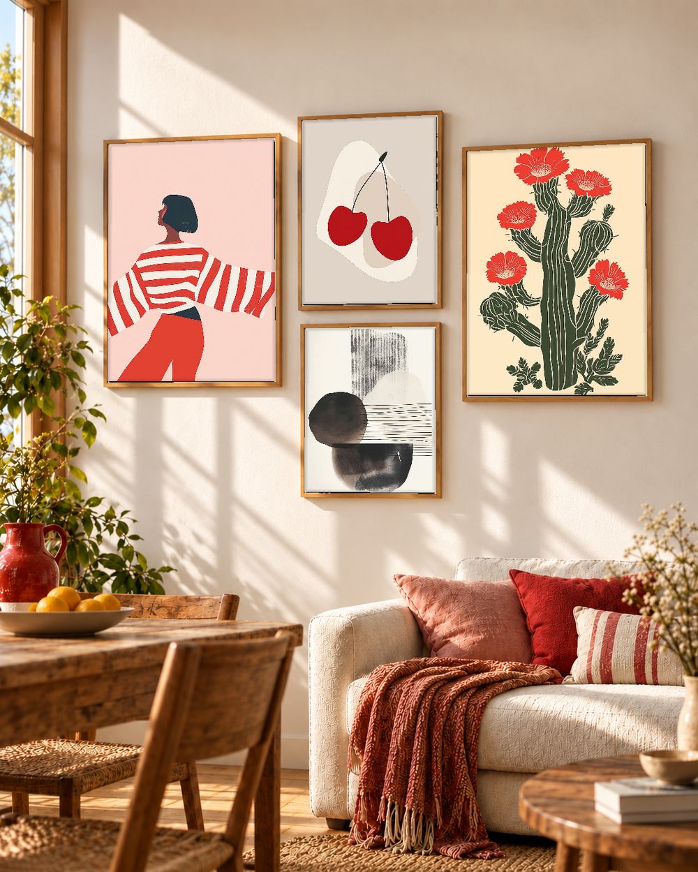 Set de 4 cuadros decorativos que combinan