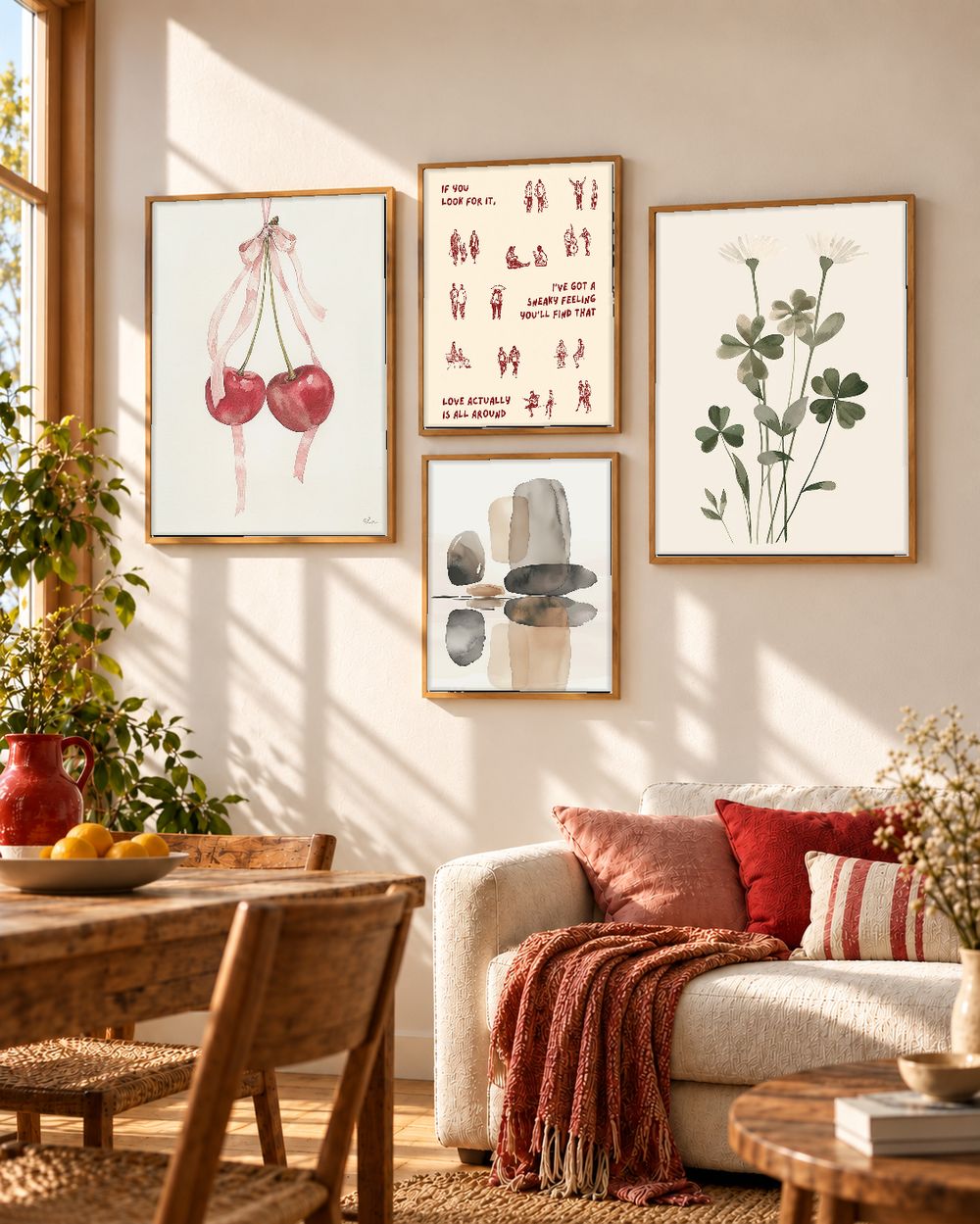 Set de 4 cuadros decorativos que combinan