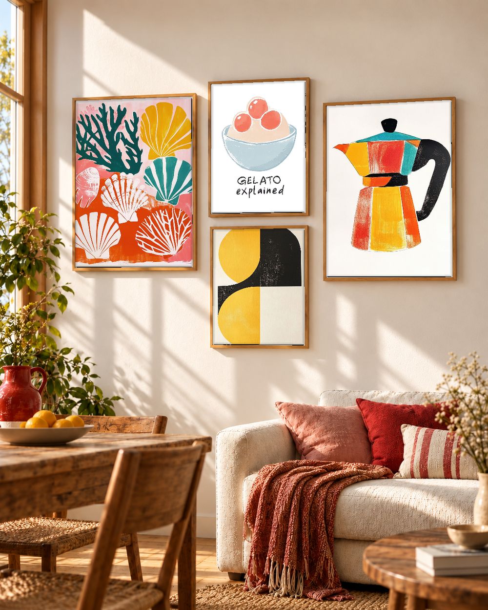 Set de 4 cuadros decorativos que combinan