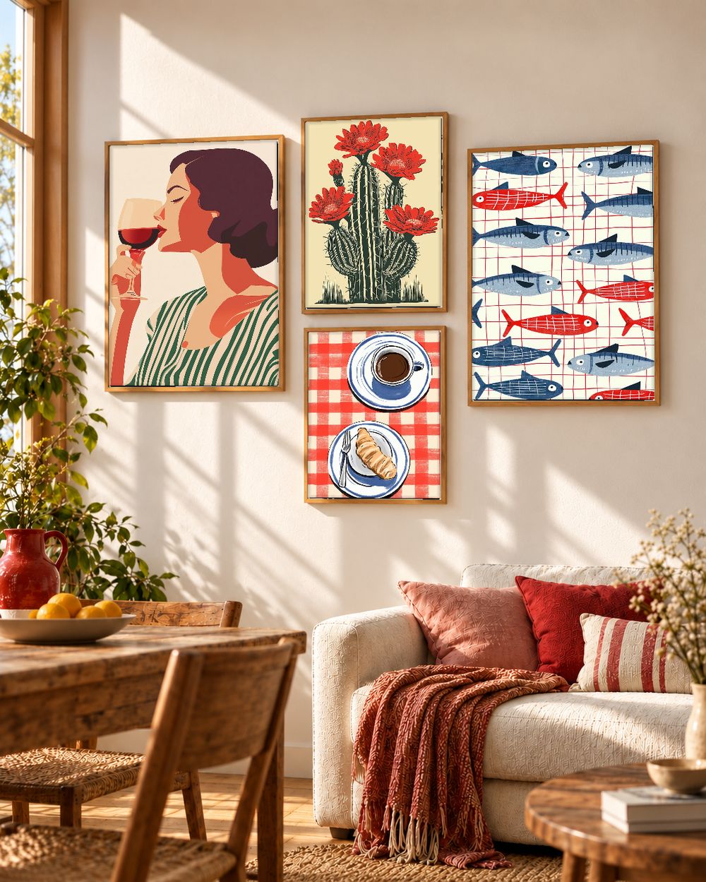 Set de 4 cuadros decorativos que combinan