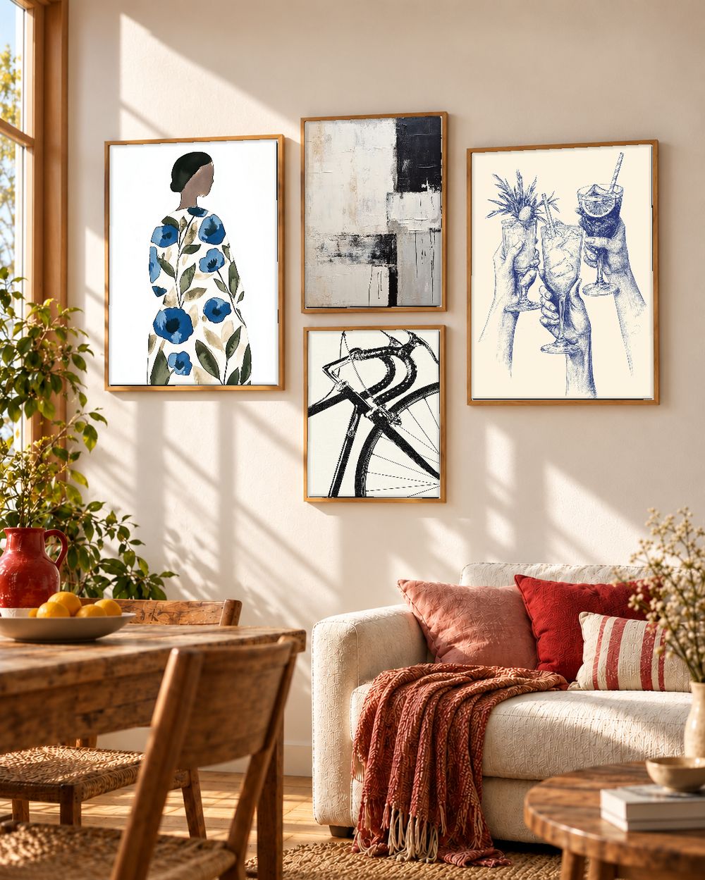 Set de 4 cuadros decorativos que combinan