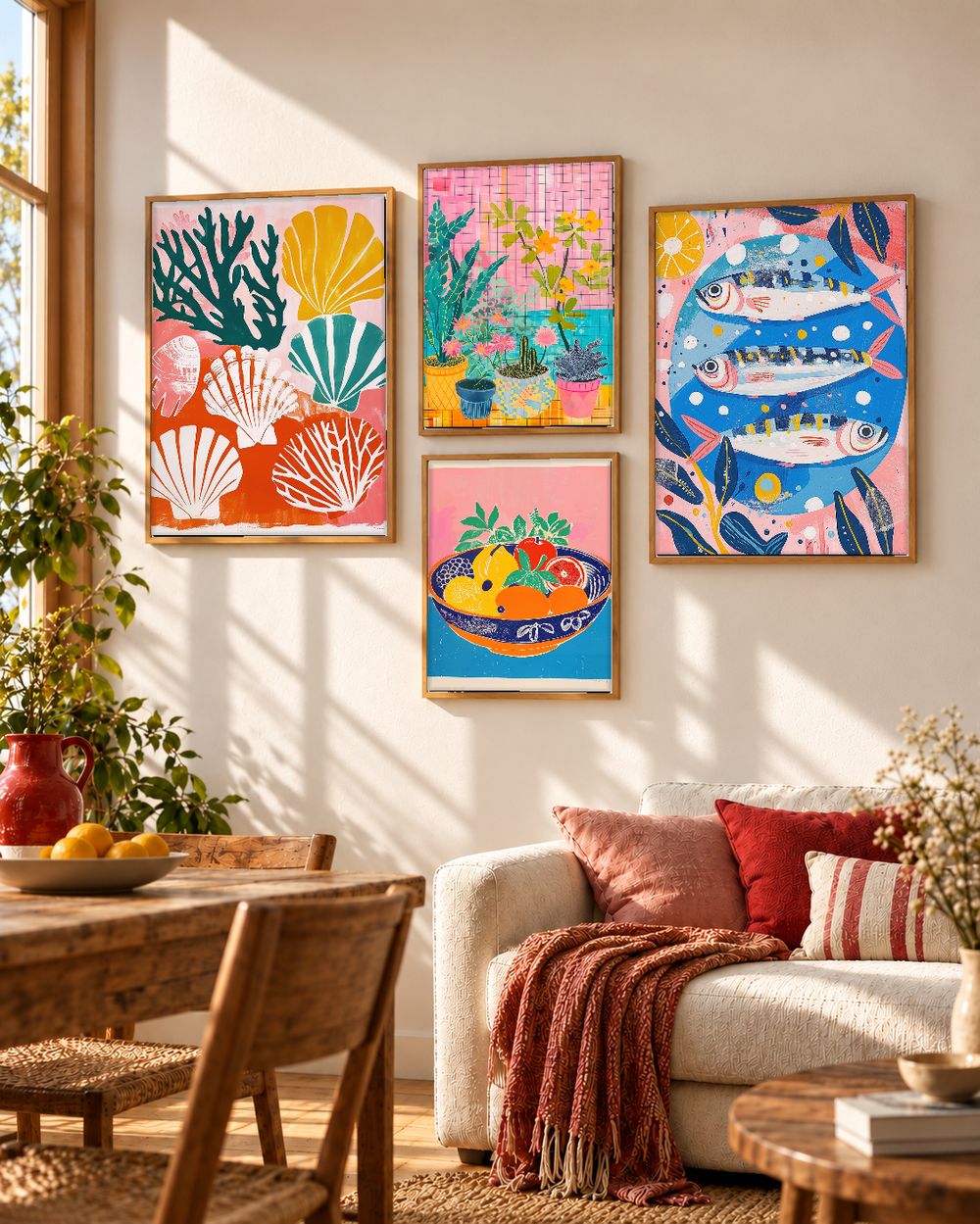 Set de 4 cuadros decorativos que combinan