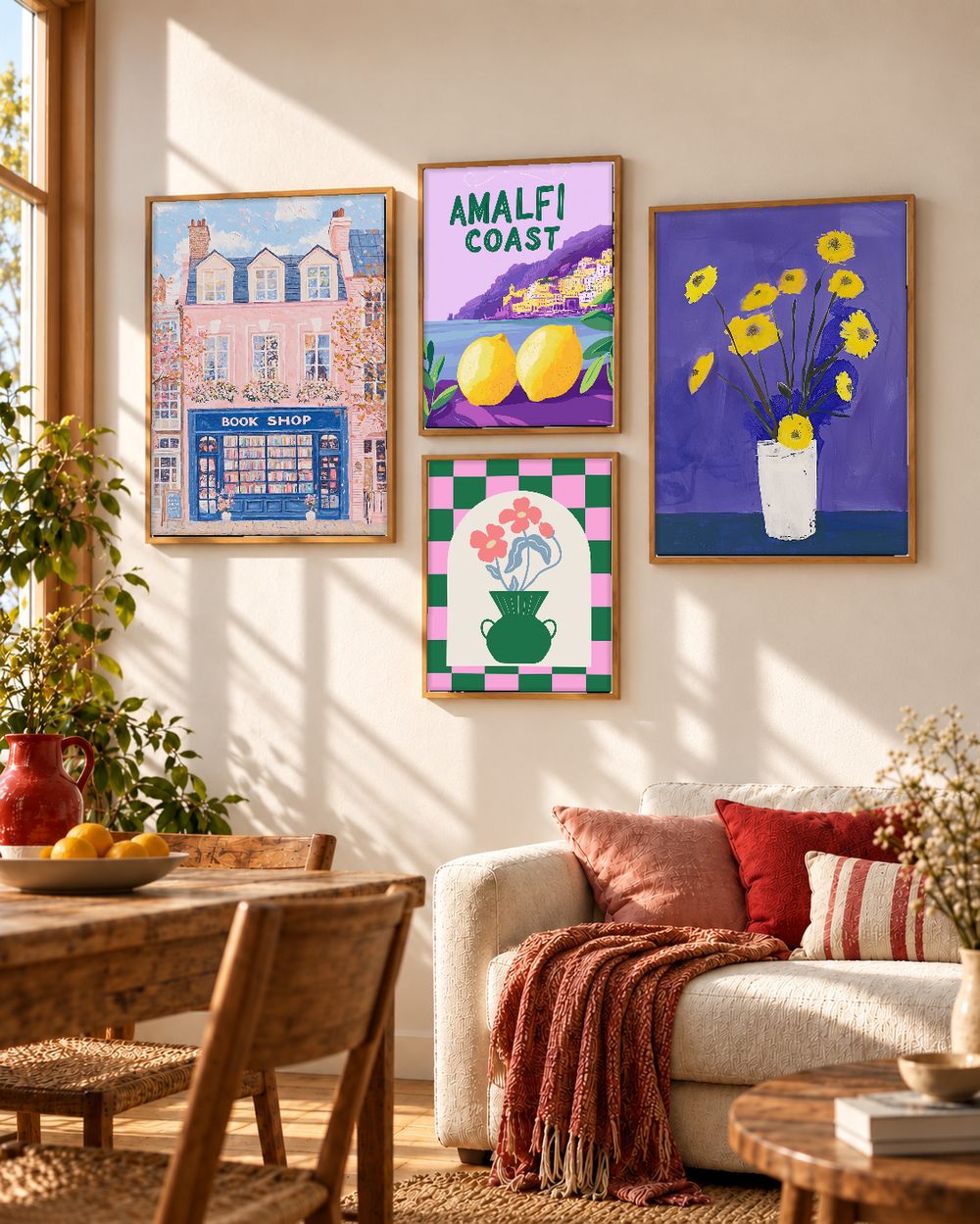 Set de 4 cuadros decorativos que combinan