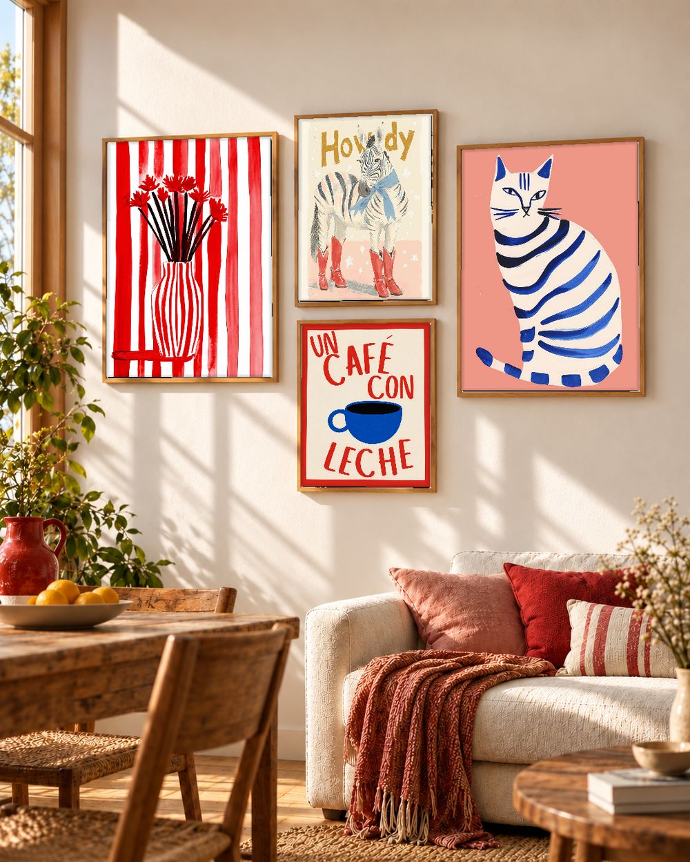 Set de 4 cuadros decorativos que combinan