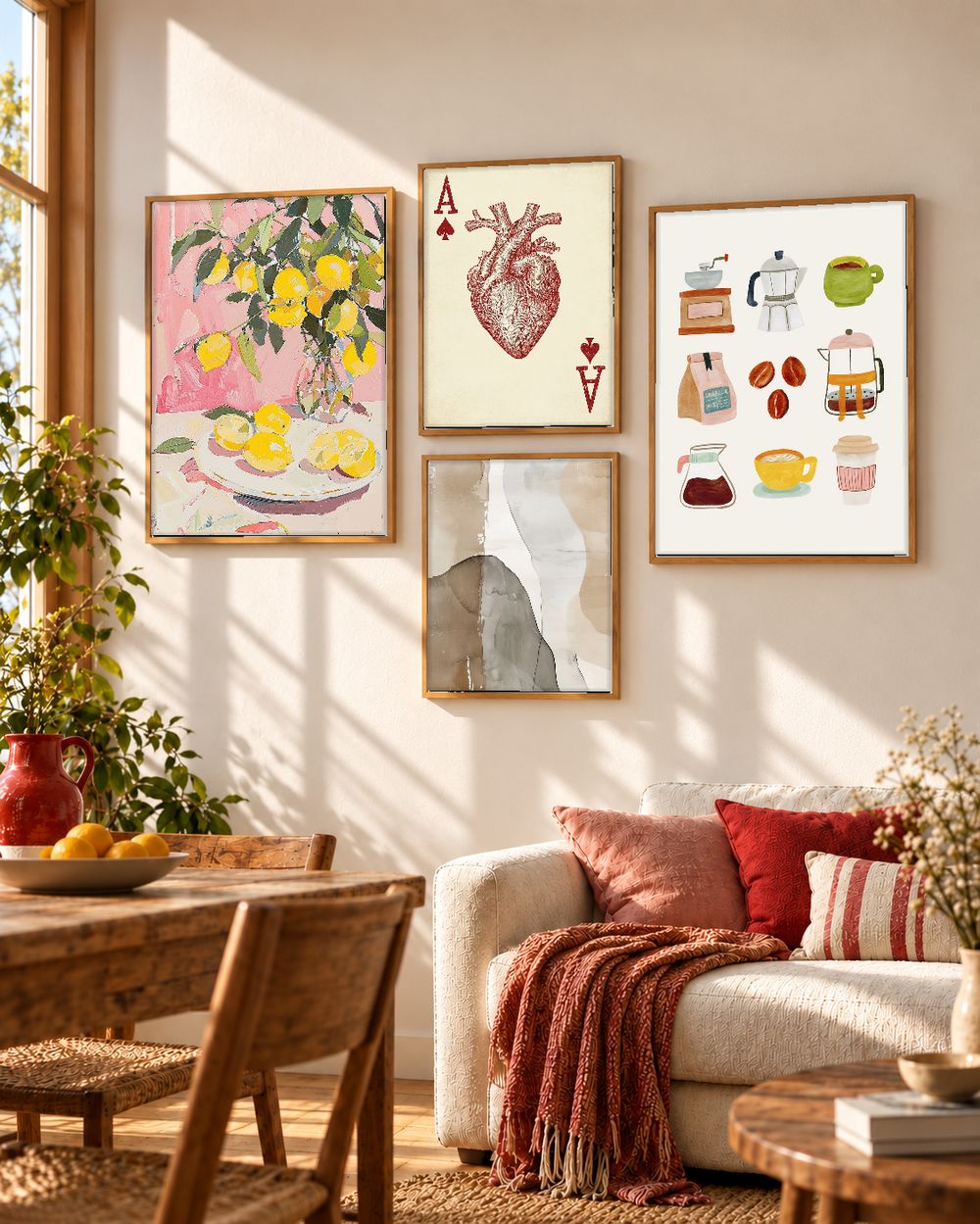 Set de 4 cuadros decorativos que combinan