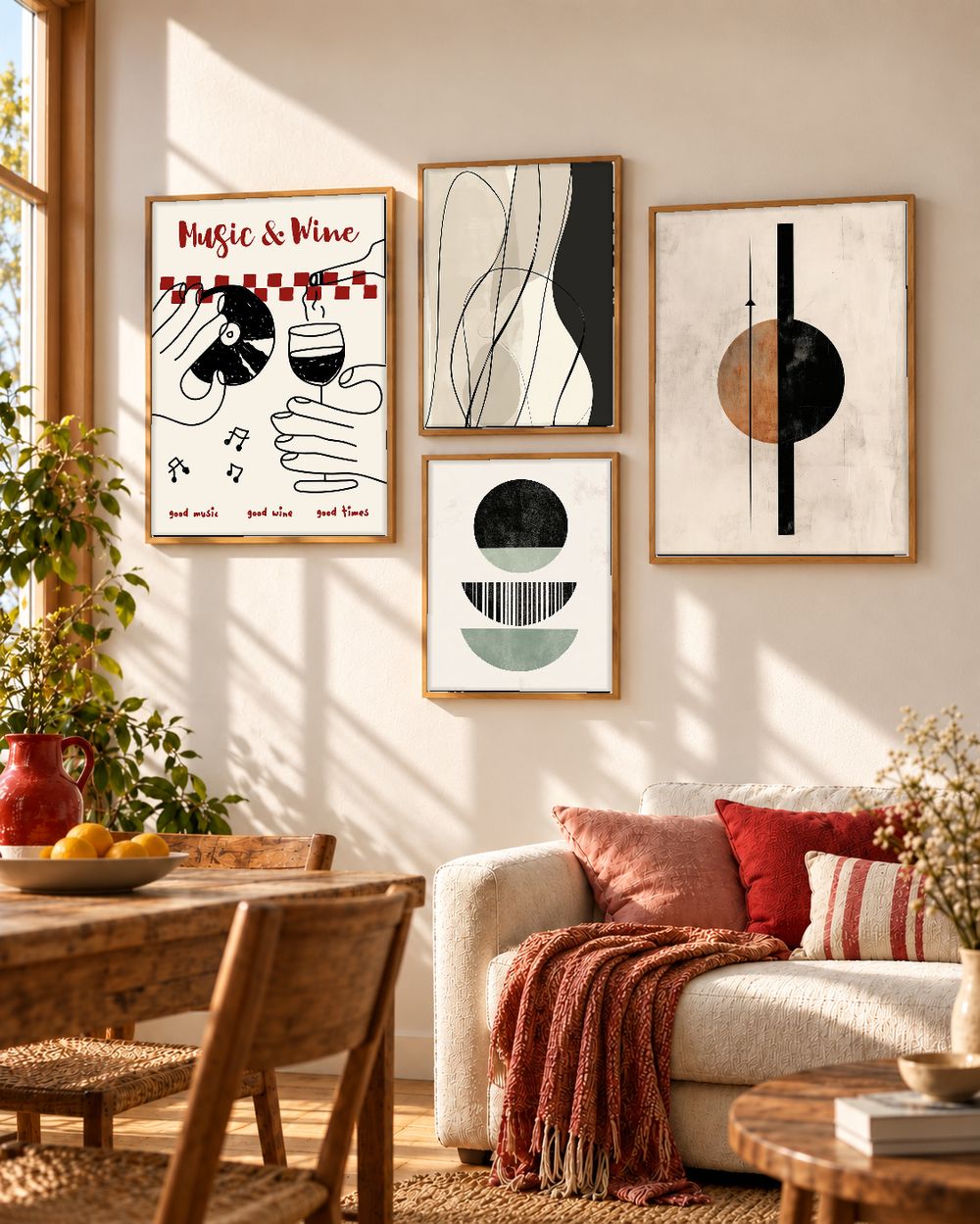 Set de 4 cuadros decorativos que combinan