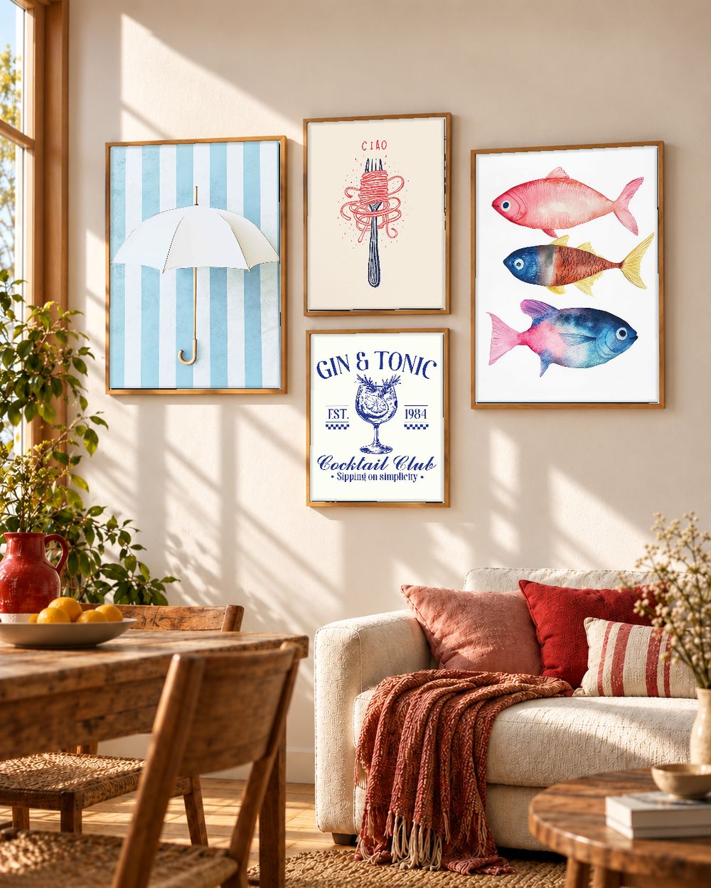 Set de 4 cuadros decorativos que combinan