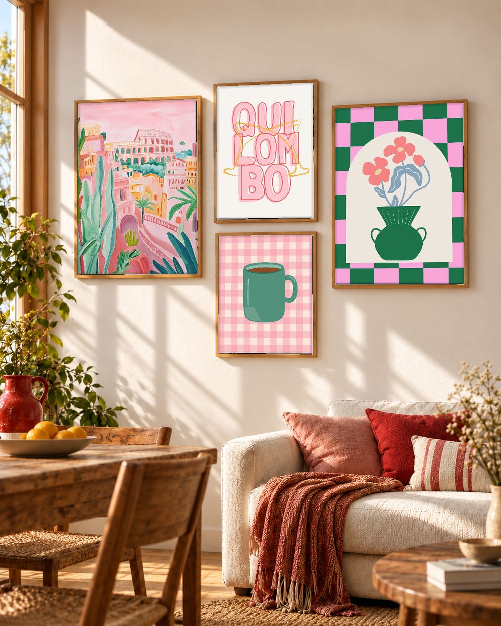 Set de 4 cuadros decorativos que combinan