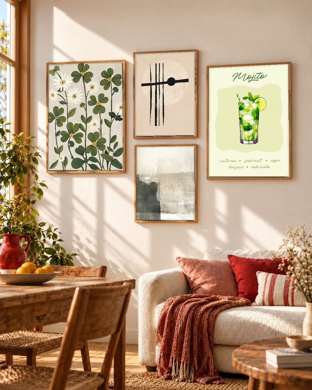 Set de 4 cuadros decorativos que combinan
