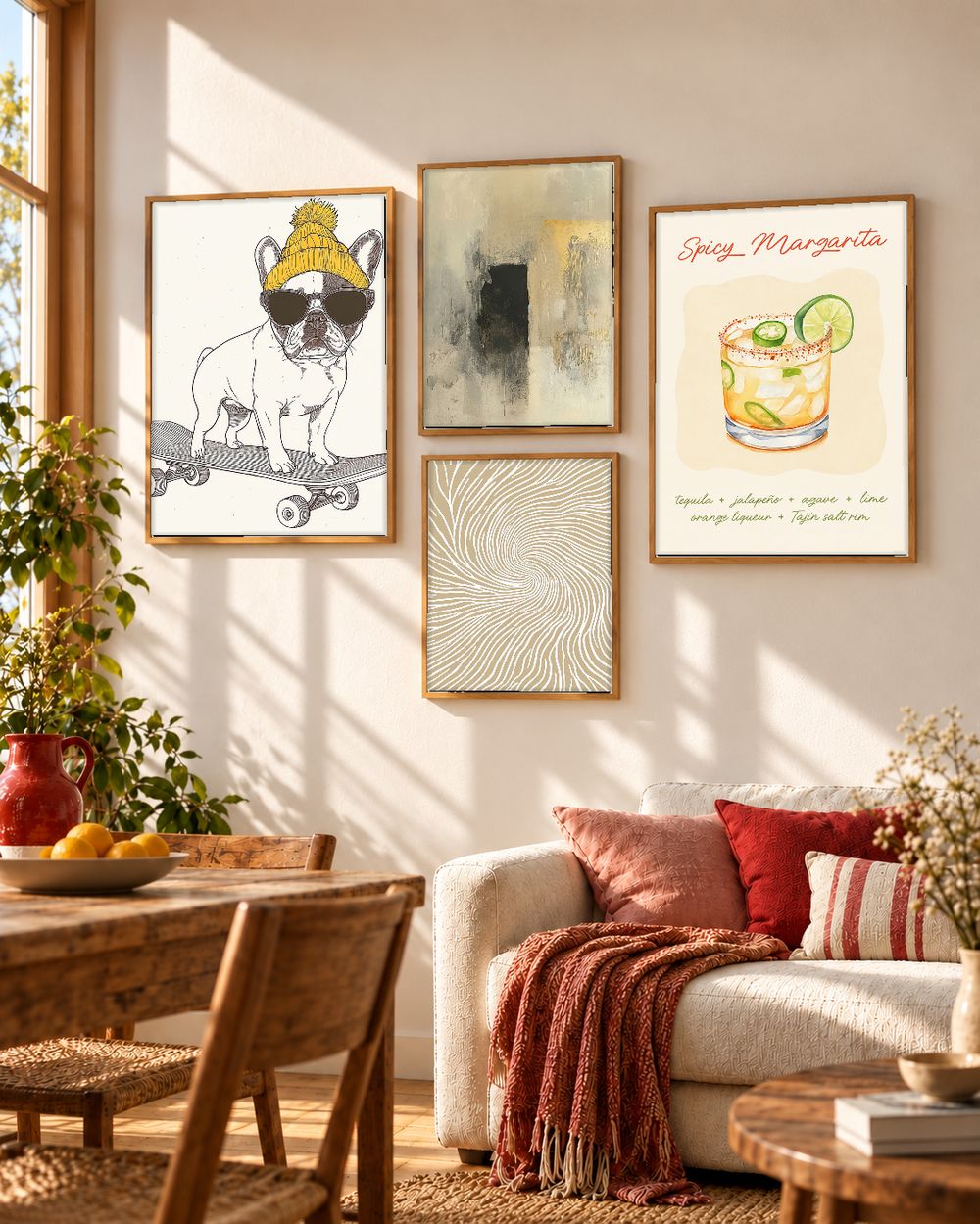 Set de 4 cuadros decorativos que combinan