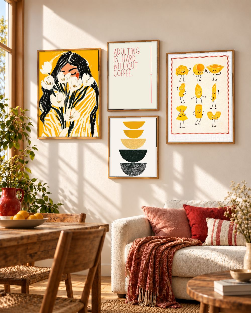 Set de 4 cuadros decorativos que combinan