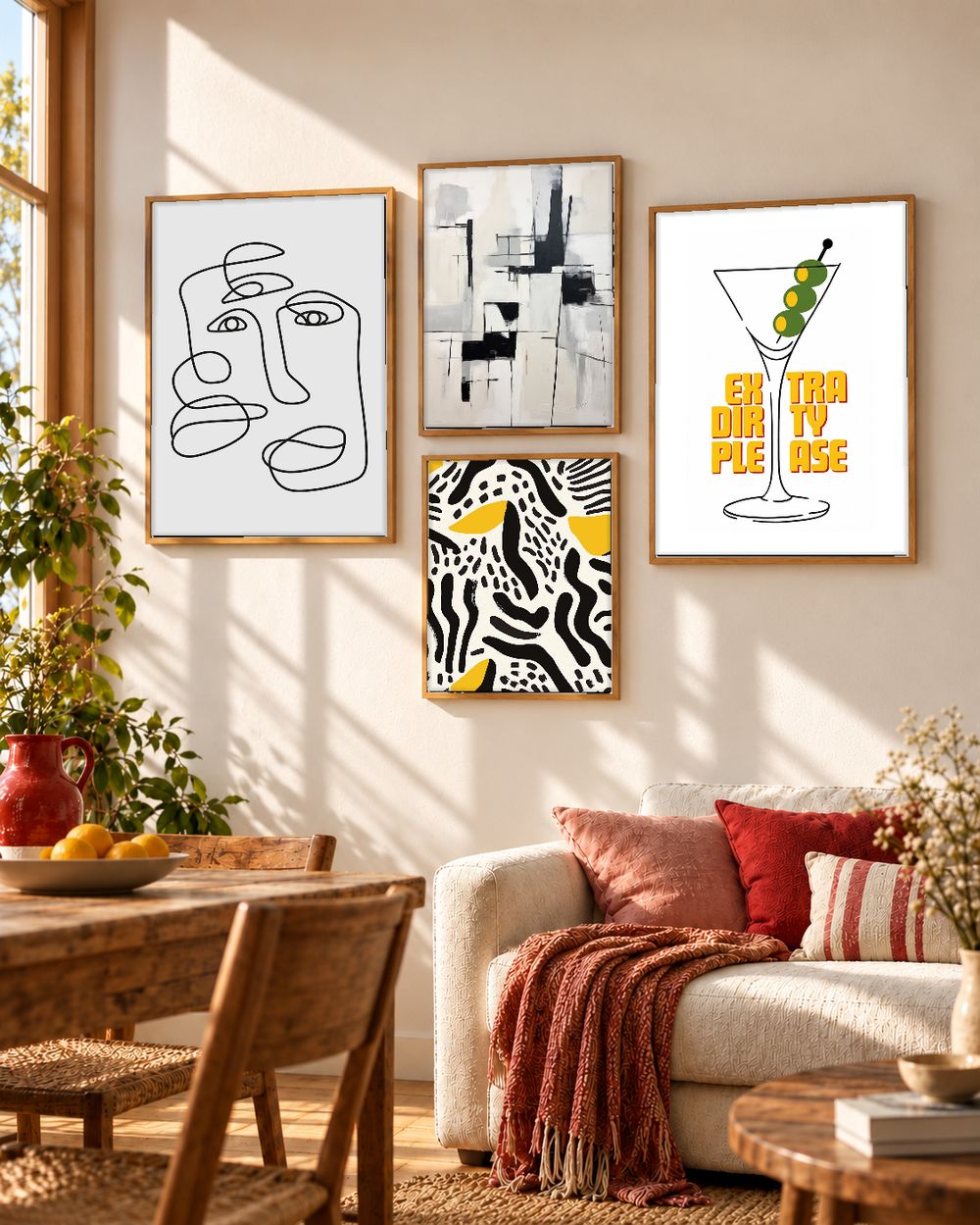 Set de 4 cuadros decorativos que combinan