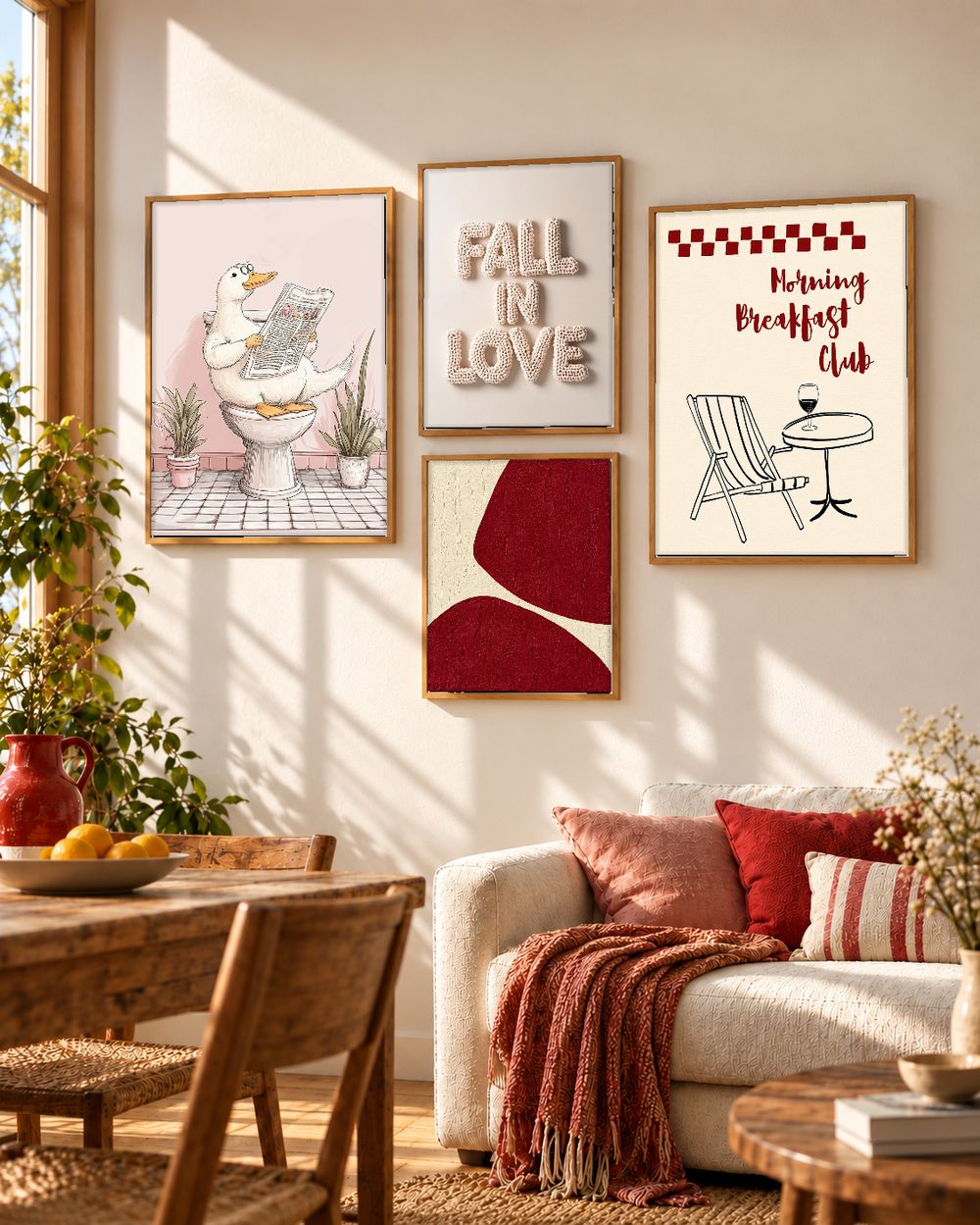 Set de 4 cuadros decorativos que combinan