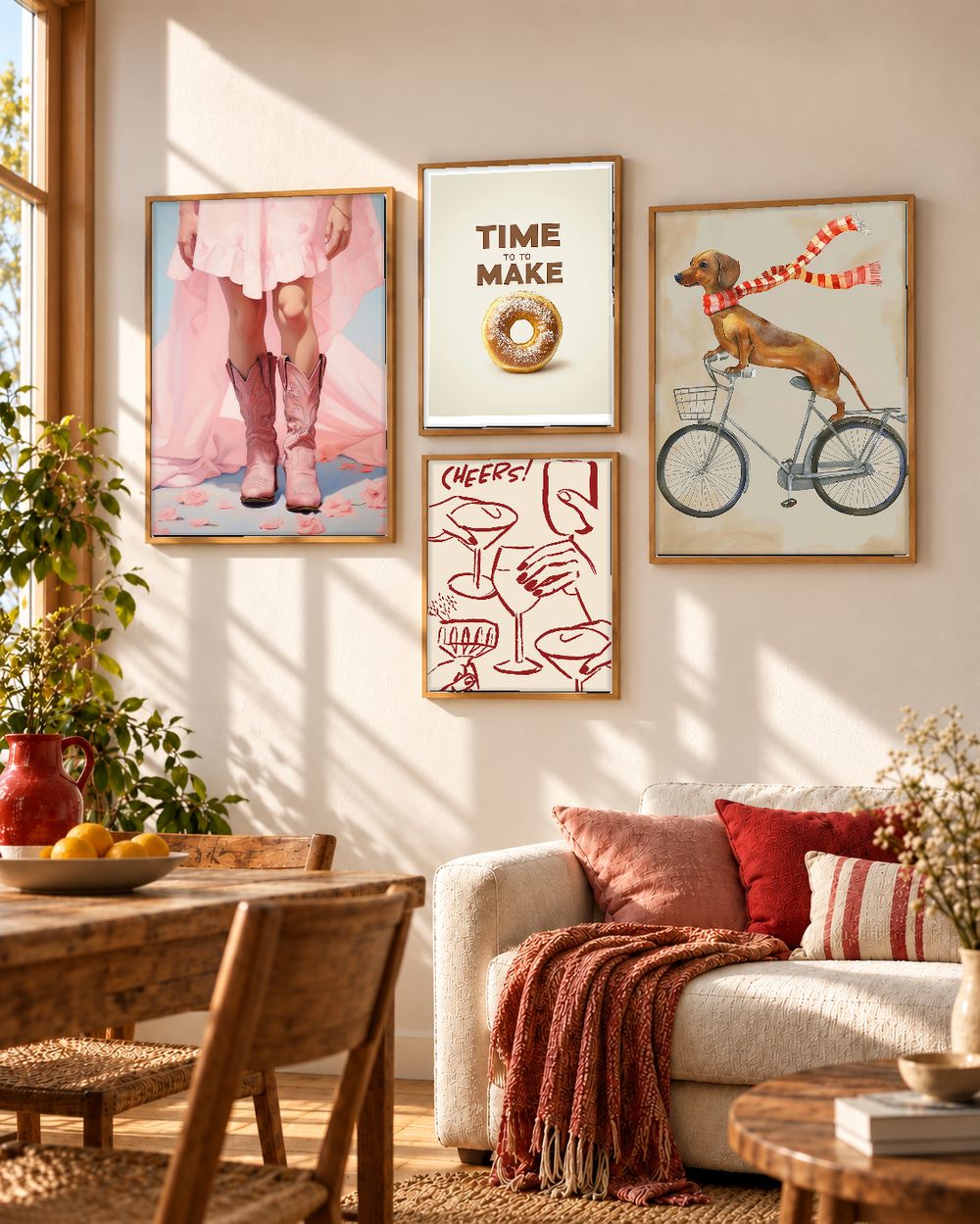 Set de 4 cuadros decorativos que combinan