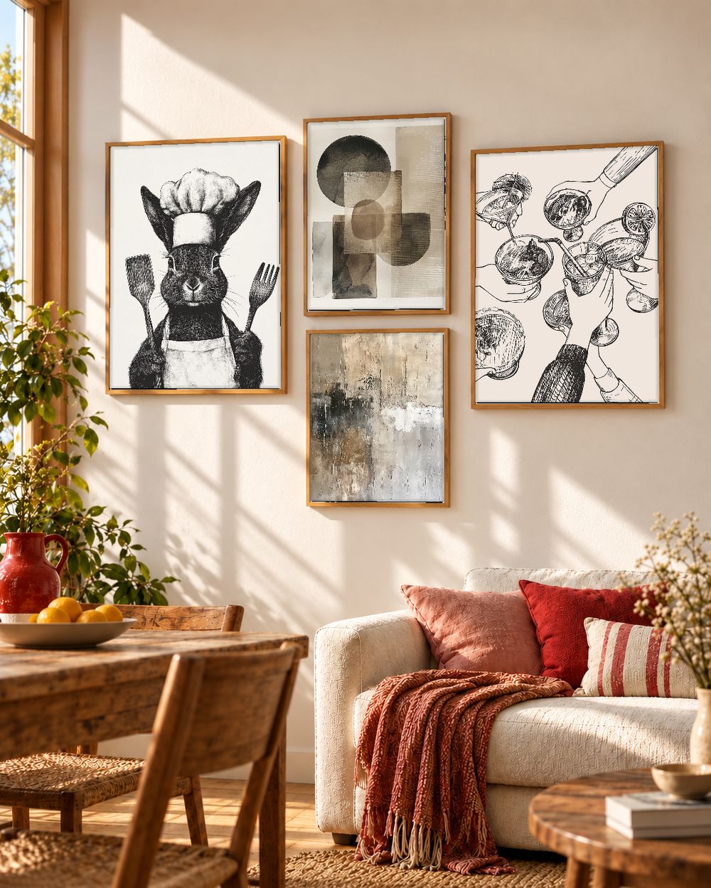 Set de 4 cuadros decorativos que combinan