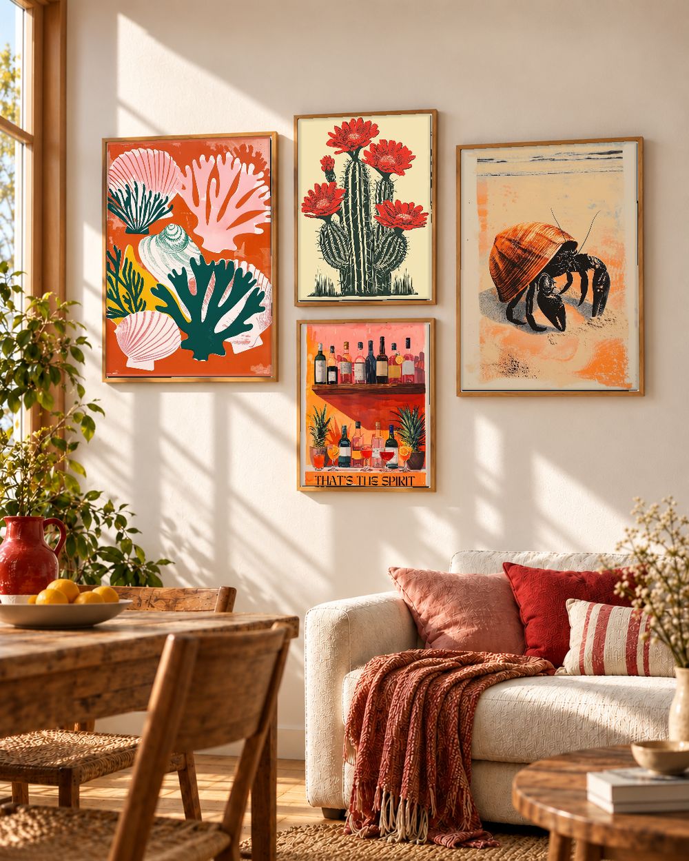 Set de 4 cuadros decorativos que combinan