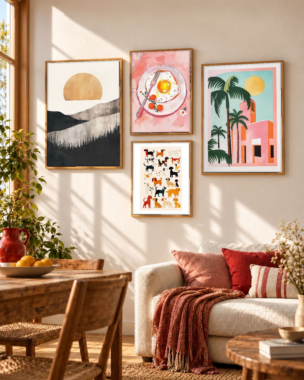 Set de 4 cuadros decorativos que combinan