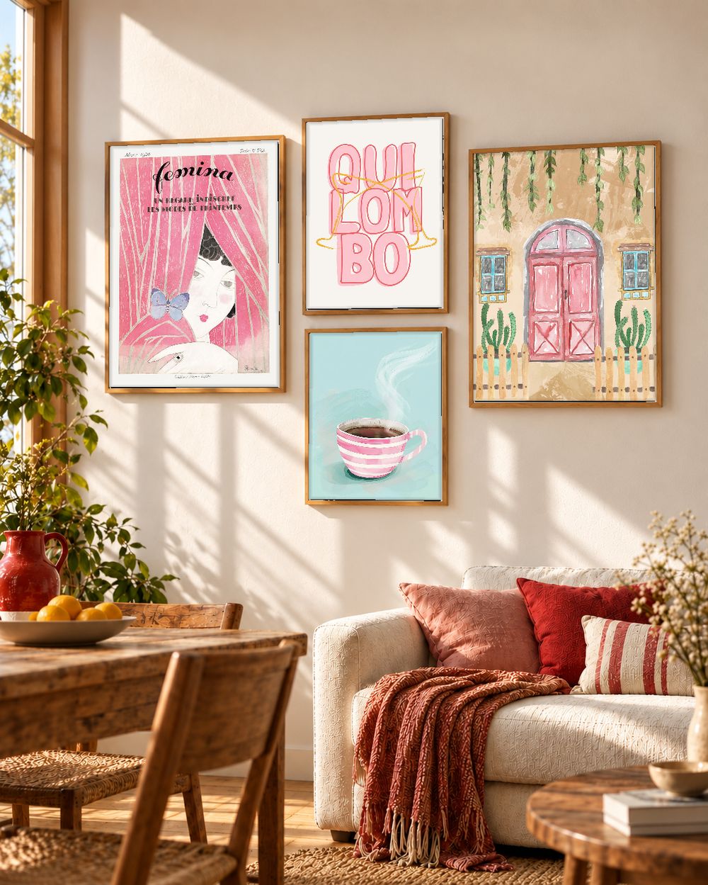 Set de 4 cuadros decorativos que combinan