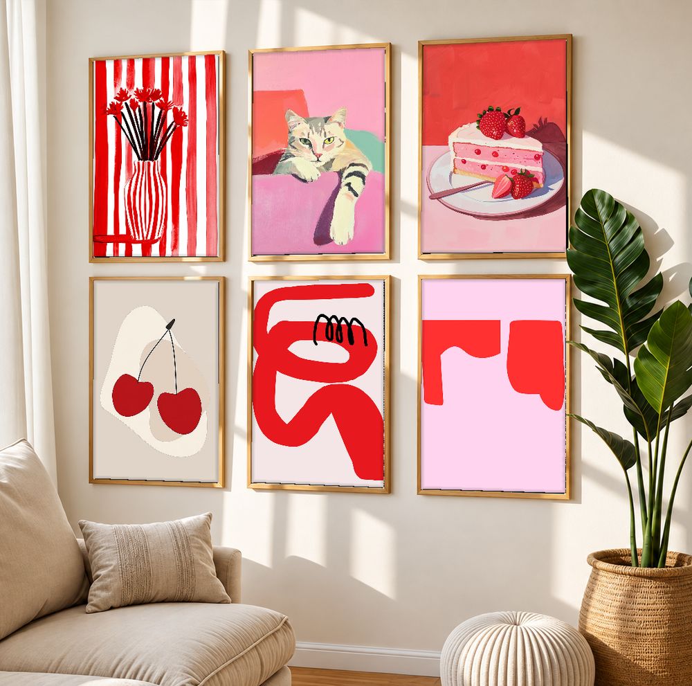 Set de 6 cuadros decorativos que combinan