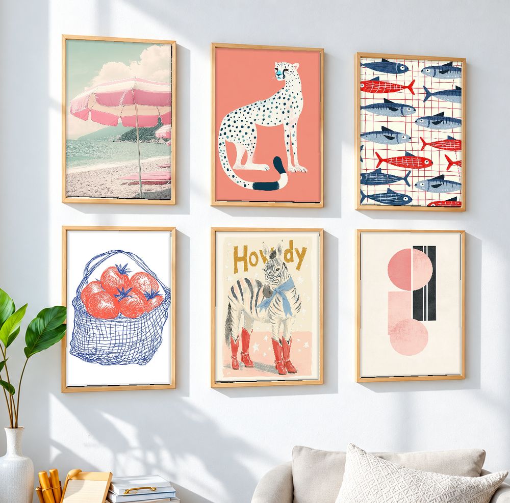 Set de 6 cuadros decorativos que combinan