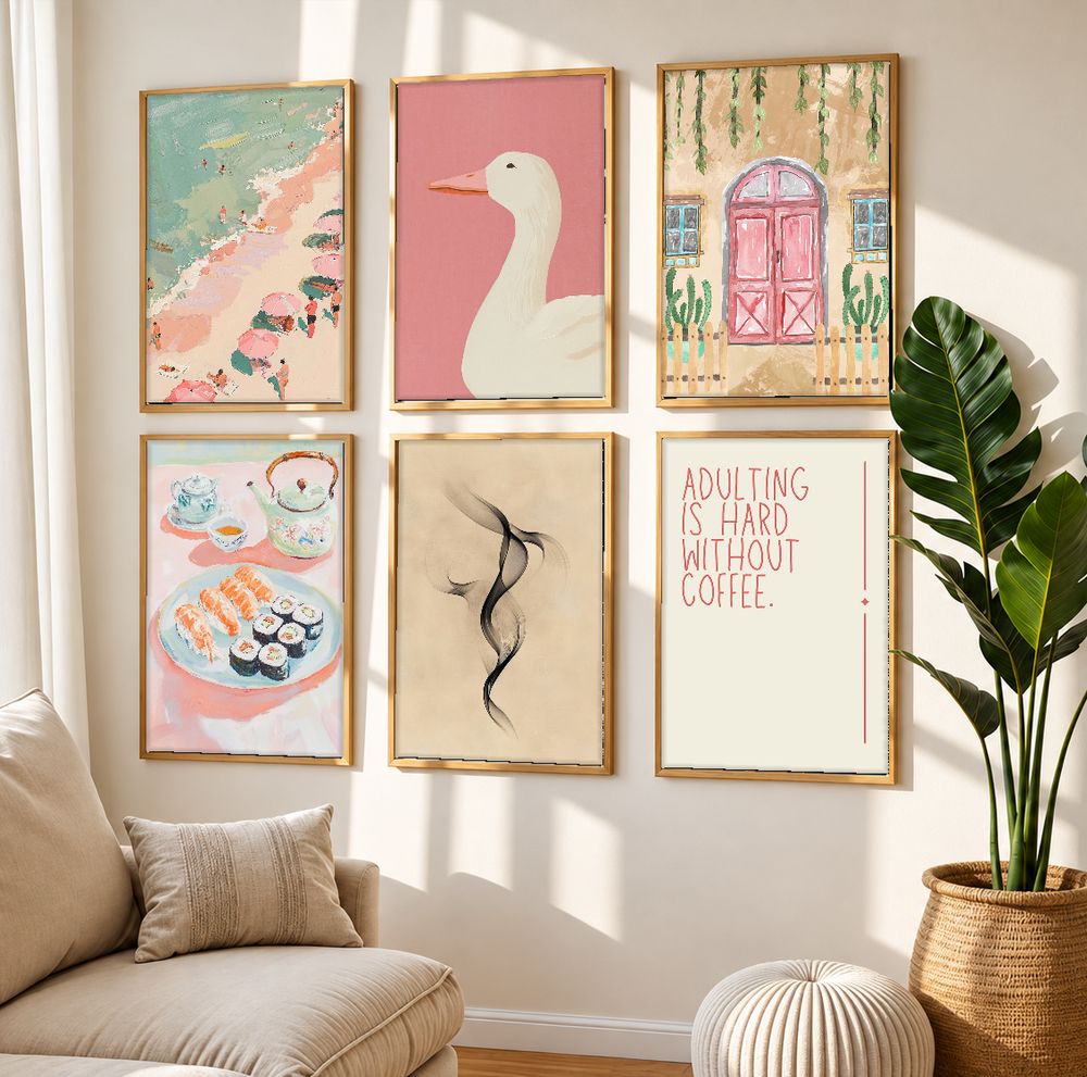 Set de 6 cuadros decorativos que combinan