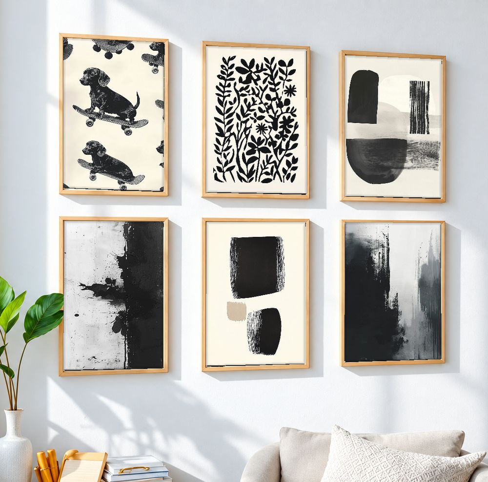 Set de 6 cuadros decorativos que combinan
