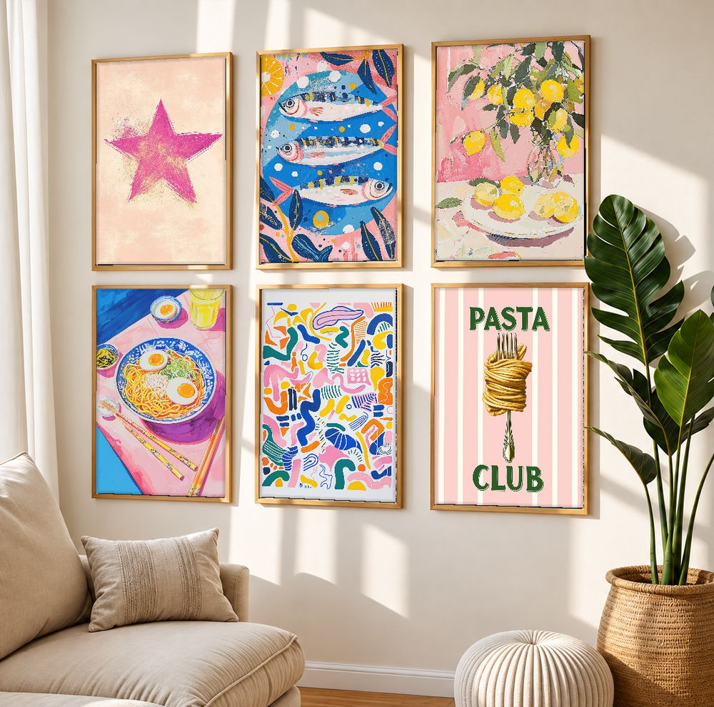 Set de 6 cuadros decorativos que combinan