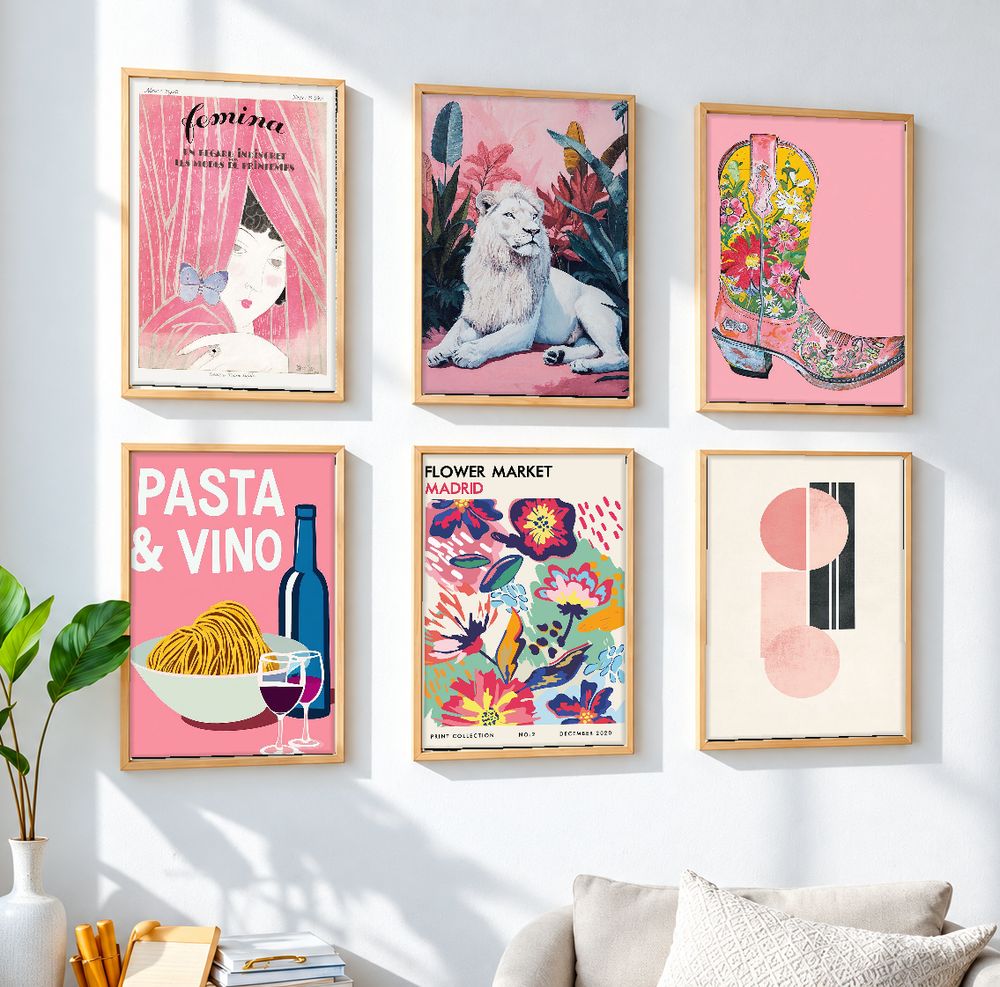 Set de 6 cuadros decorativos que combinan