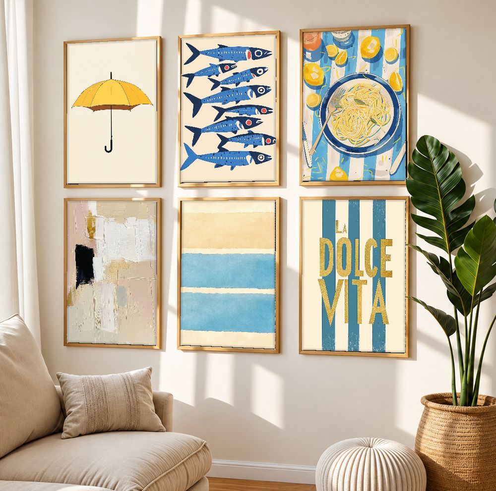 Set de 6 cuadros decorativos que combinan