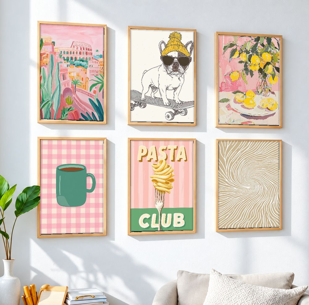 Set de 6 cuadros decorativos que combinan
