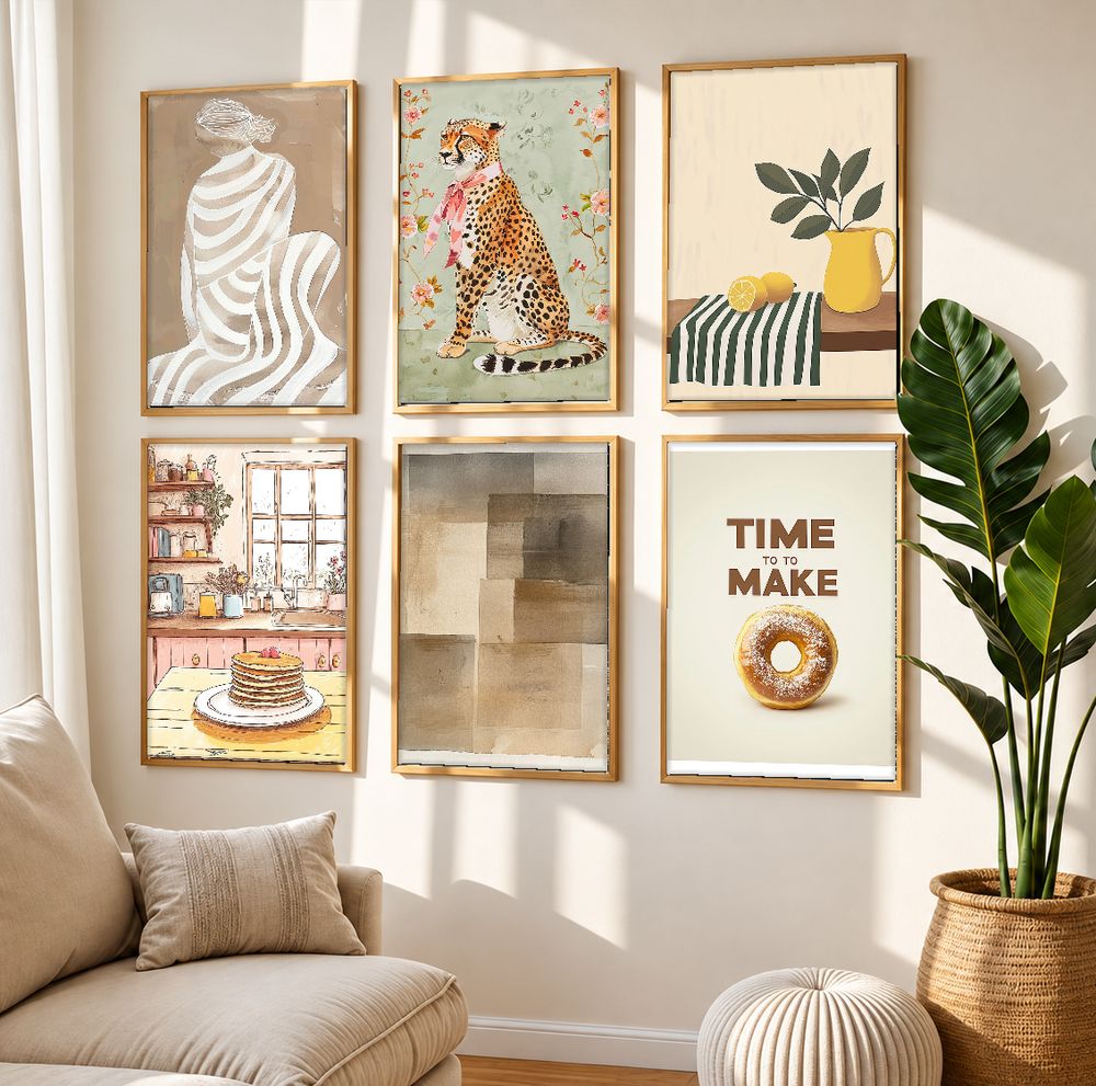 Set de 6 cuadros decorativos que combinan