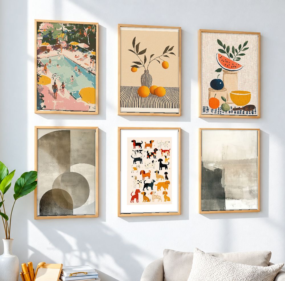 Set de 6 cuadros decorativos que combinan