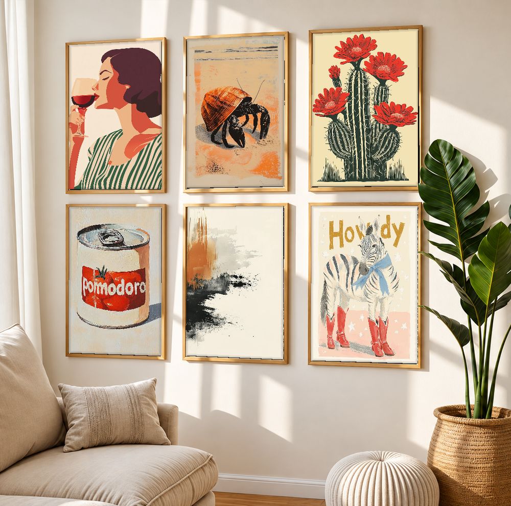 Set de 6 cuadros decorativos que combinan