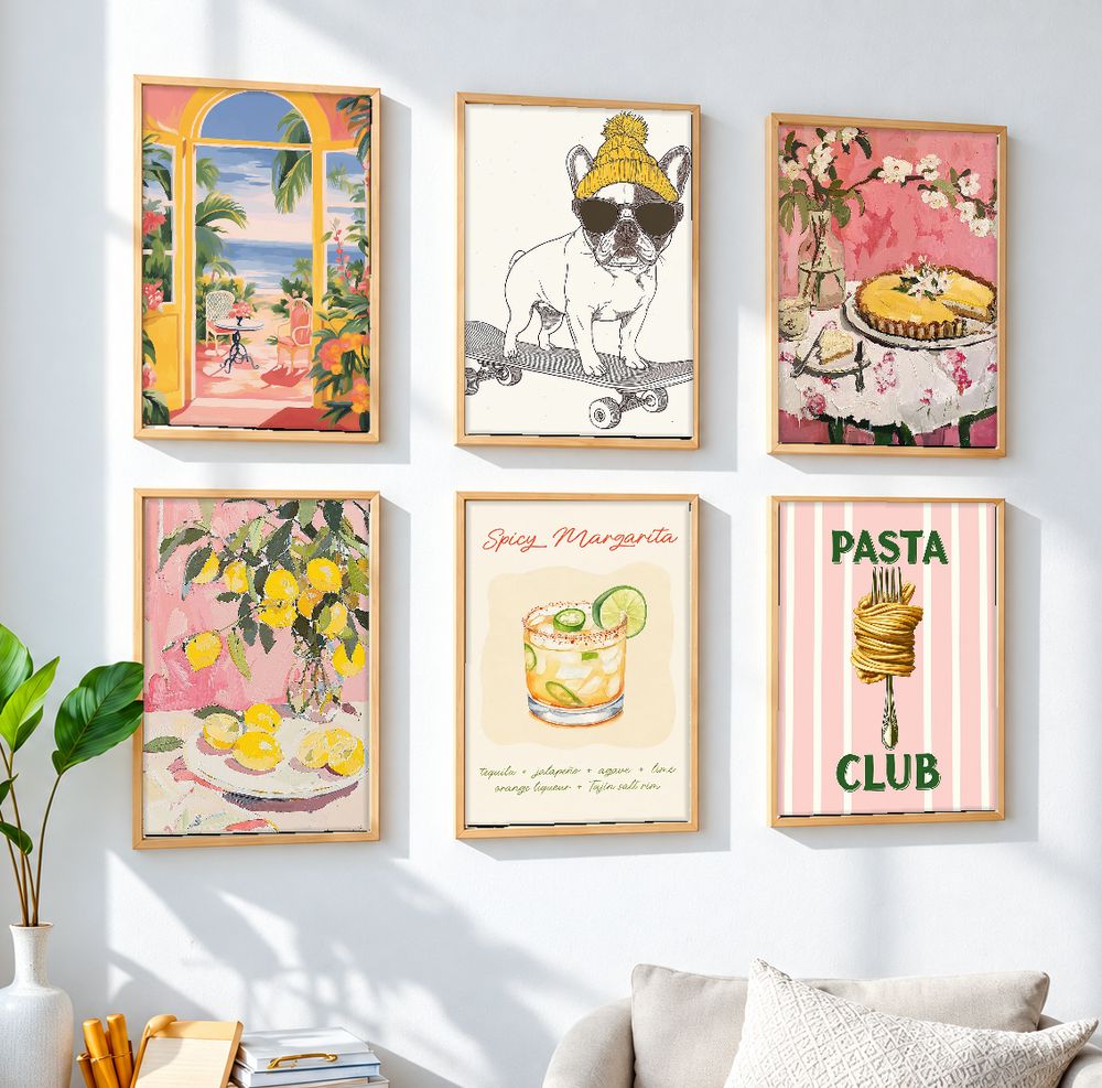 Set de 6 cuadros decorativos que combinan