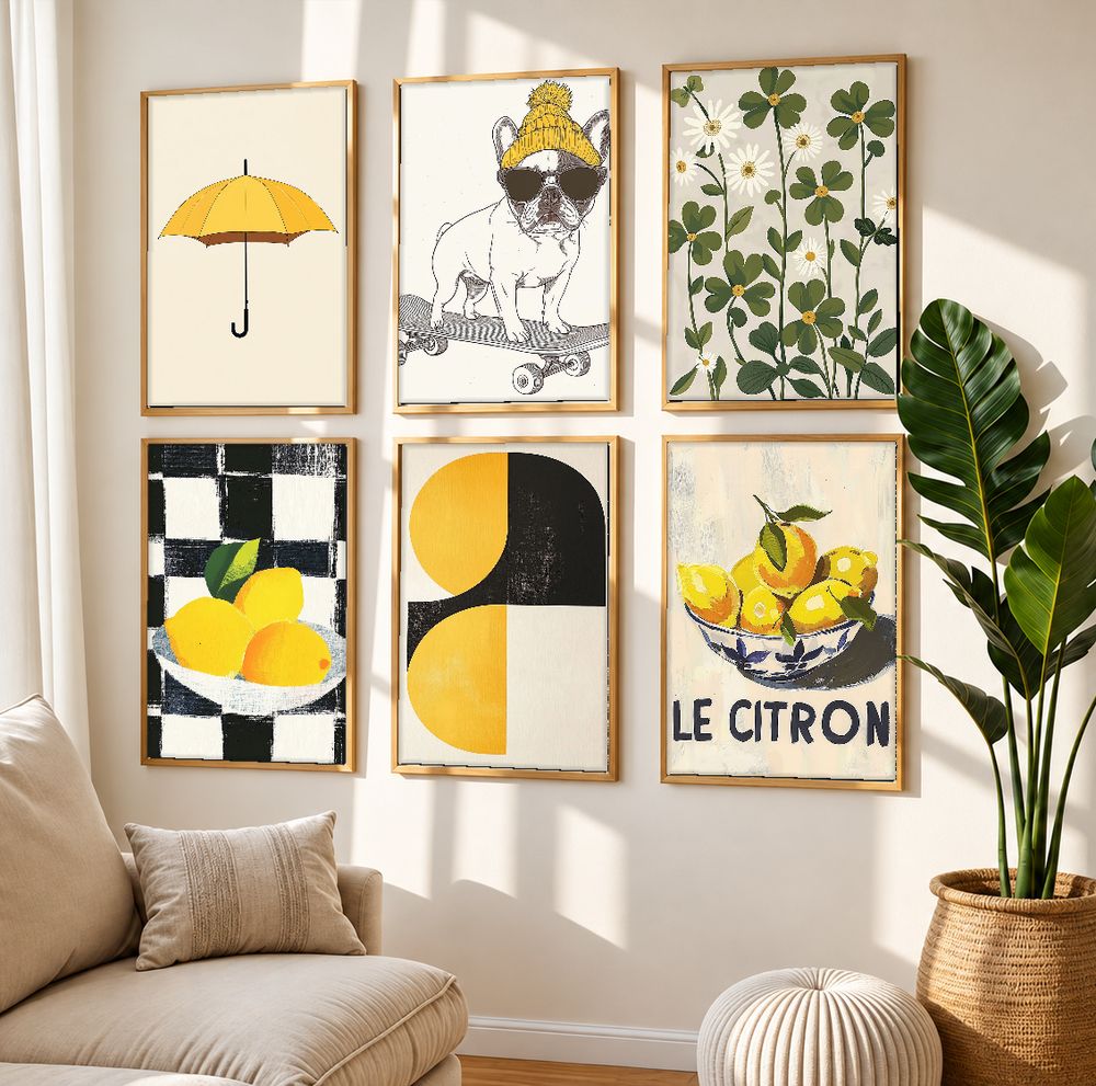 Set de 6 cuadros decorativos que combinan