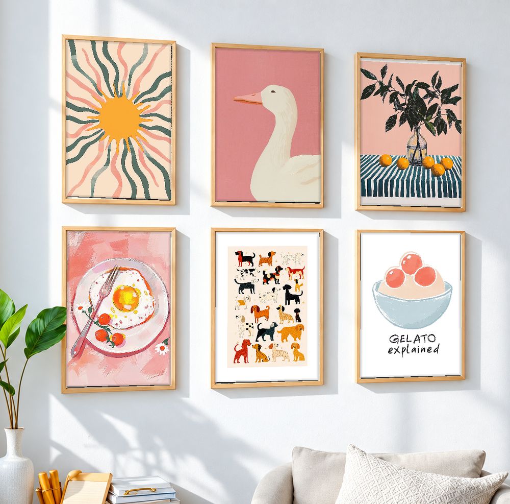 Set de 6 cuadros decorativos que combinan