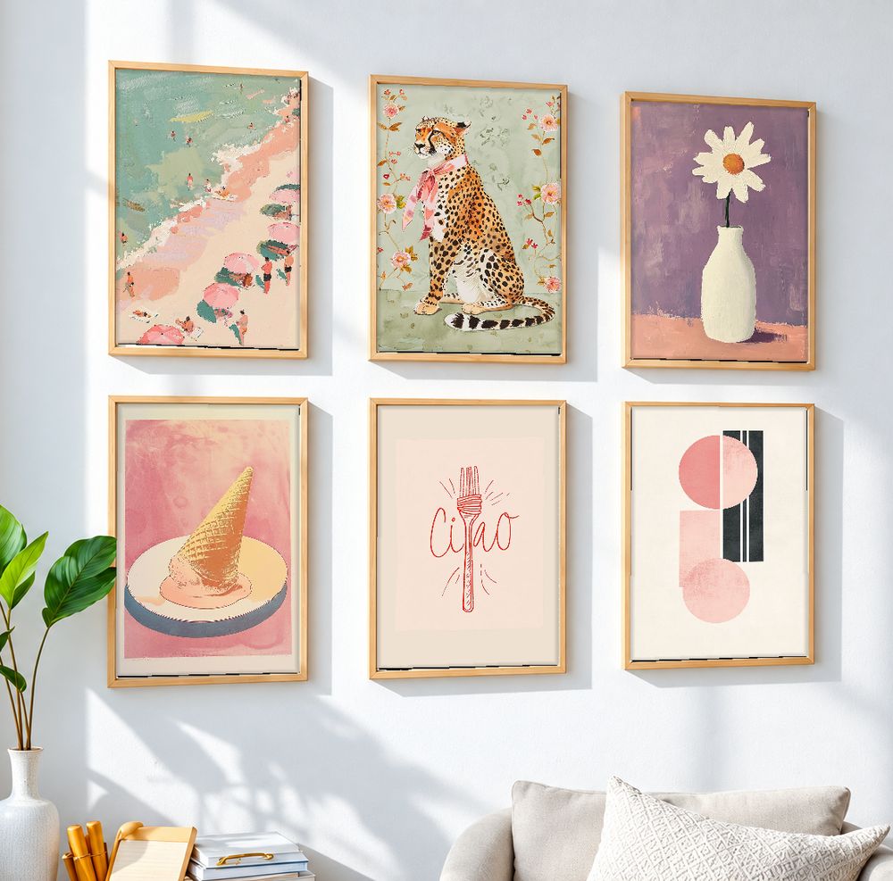 Set de 6 cuadros decorativos que combinan
